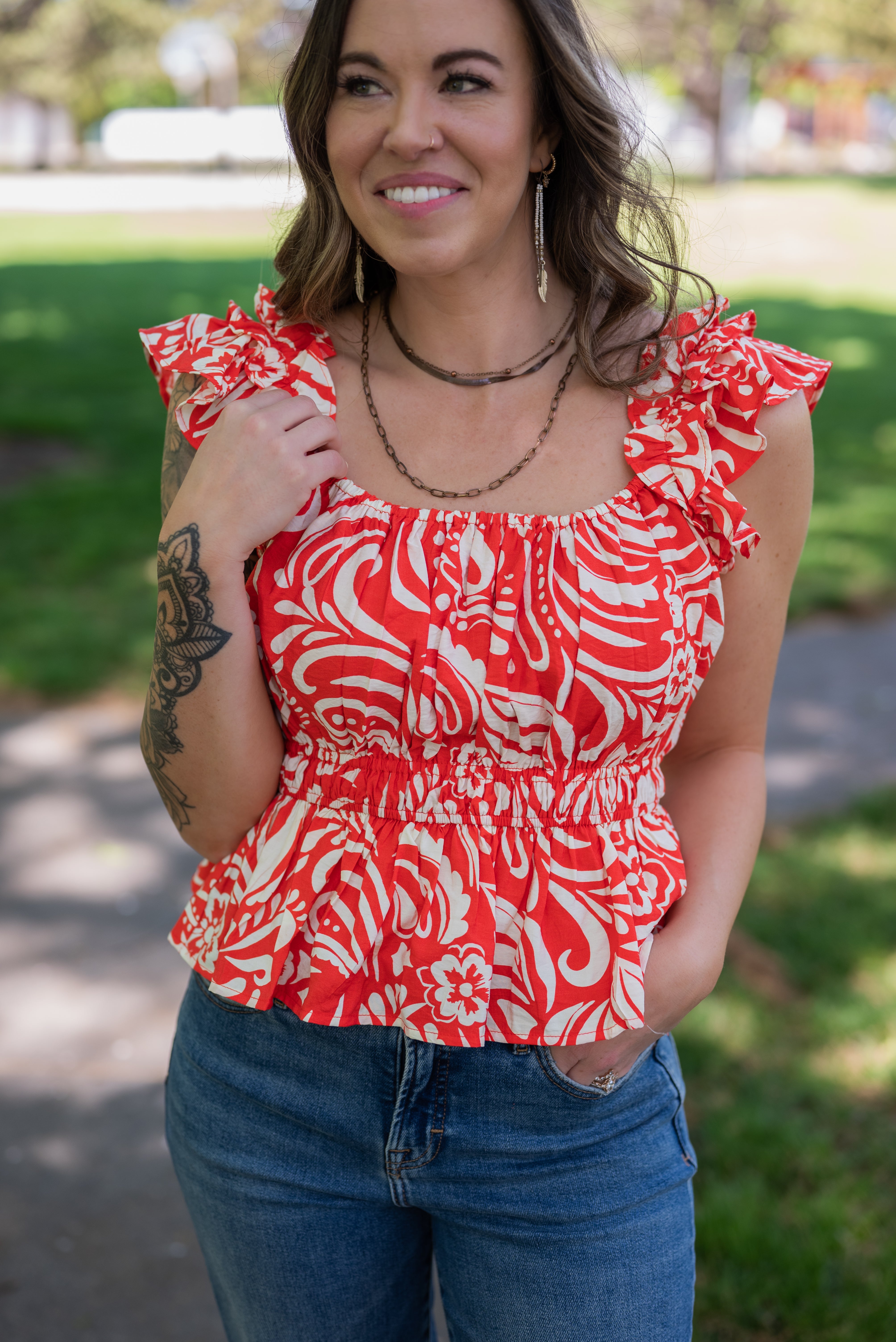 CHRISTA RUFFLE TOP
