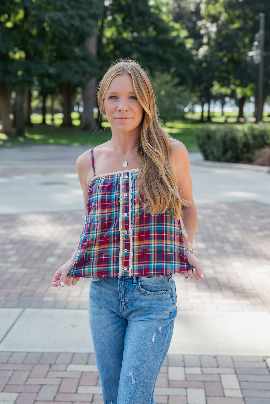 ADELA PLAID TANK