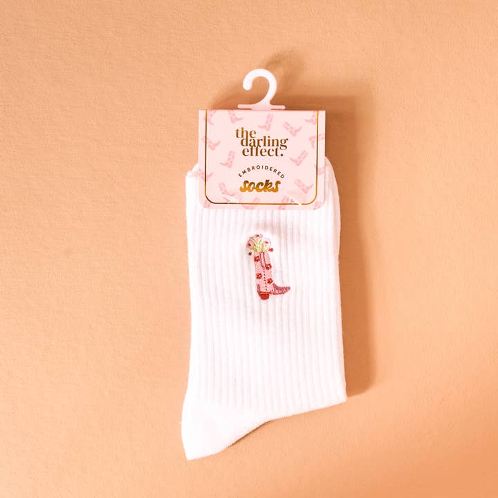 Embroidered Crew Socks