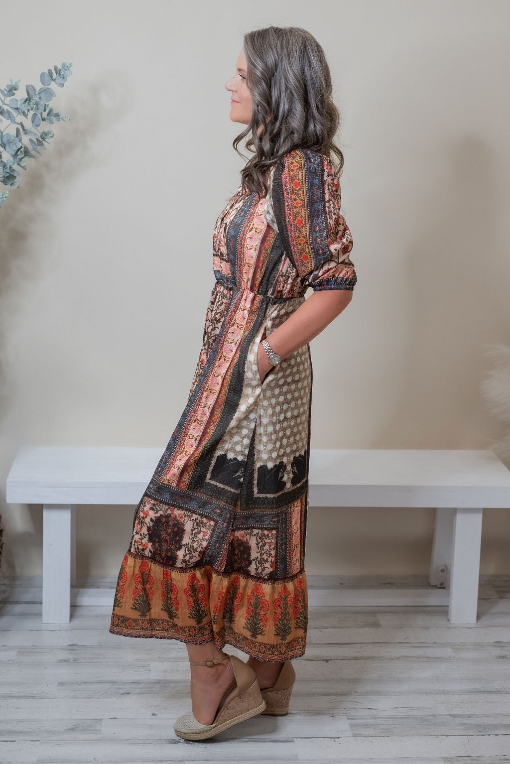 SIGOURNEY PATCHWORK DRESS