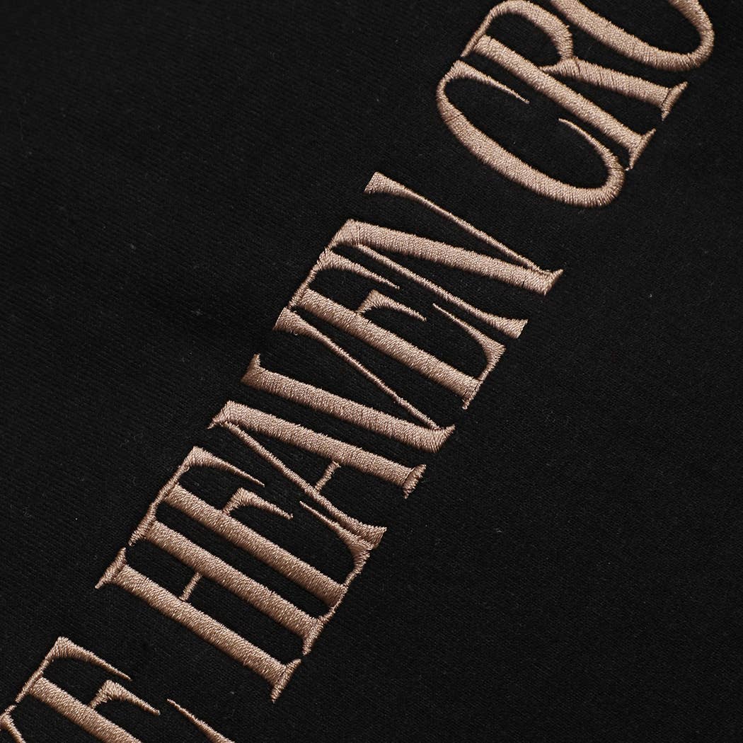 MAKE HEAVEN CROWDED Embroidered Fleece Sweatshirt