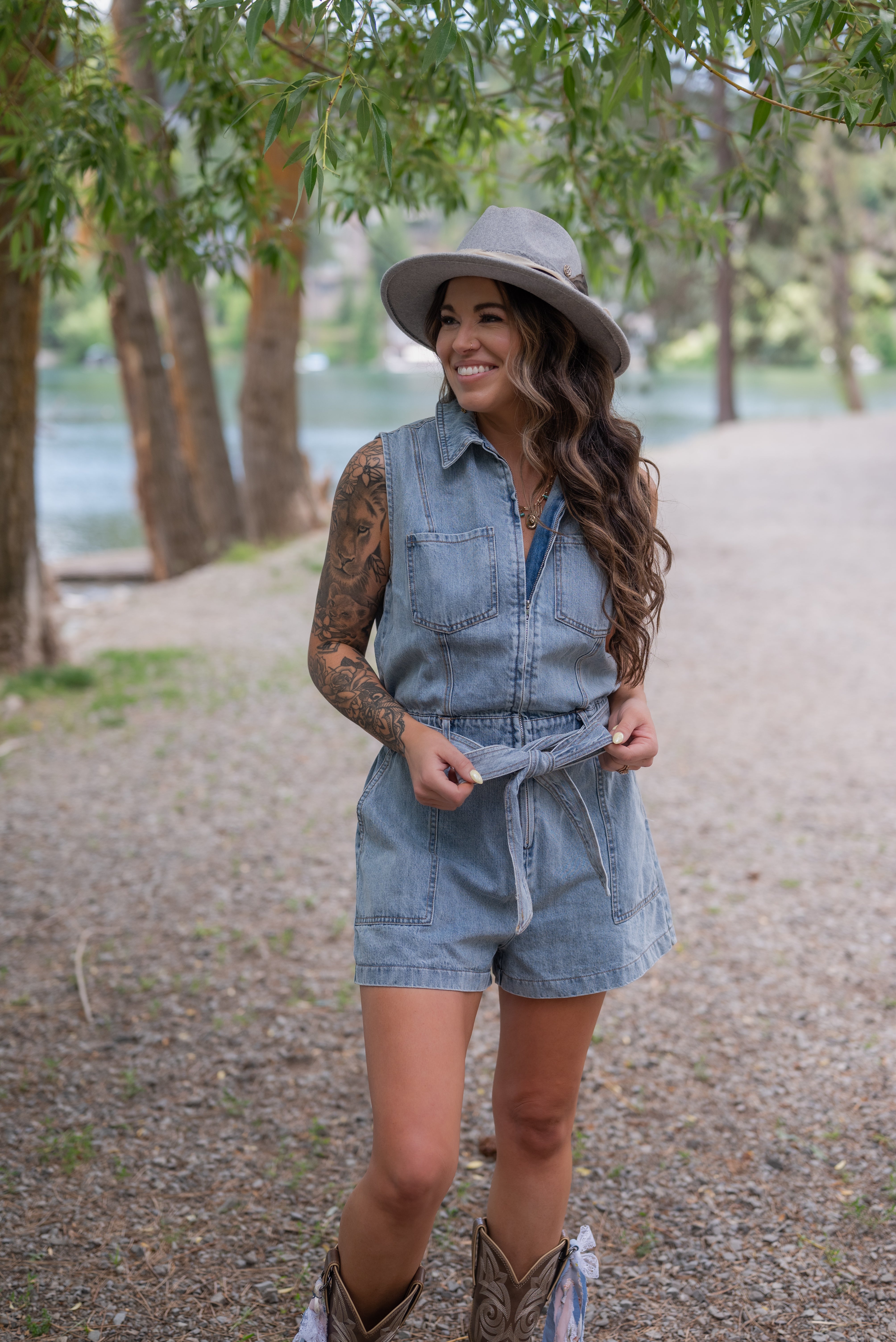 GWEN DENIM ROMPER