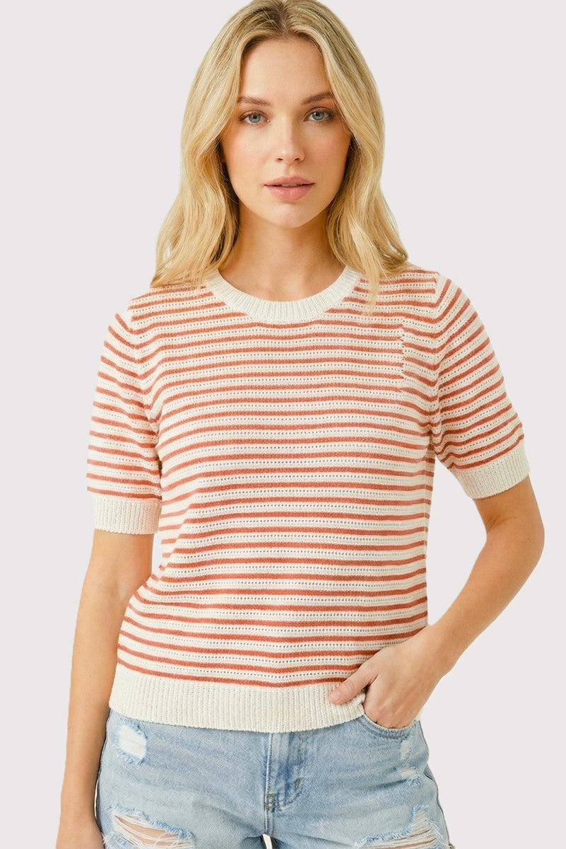 LONDON STRIPE SS SWEATER