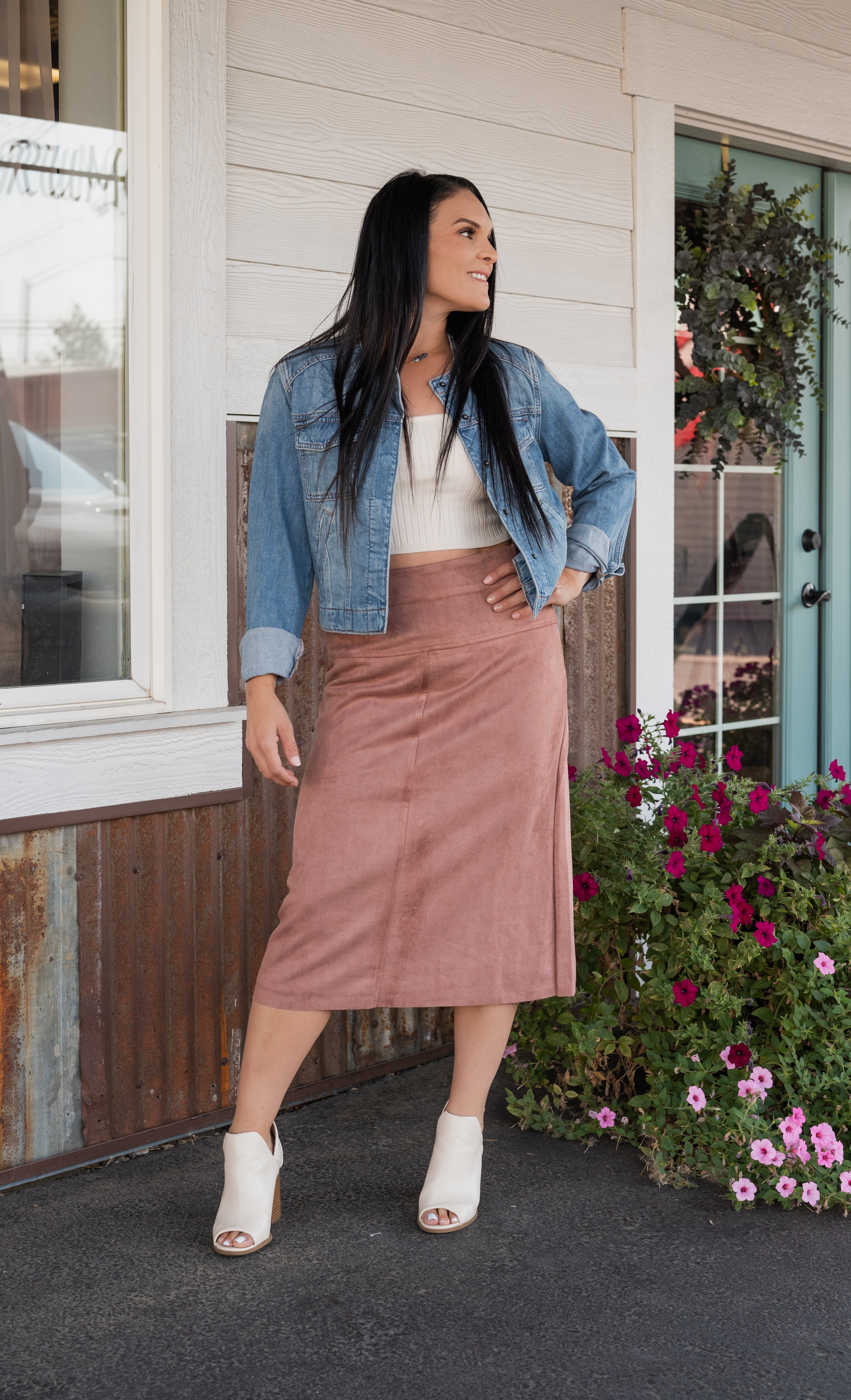 VIVIANA MICROSUEDE SKIRT