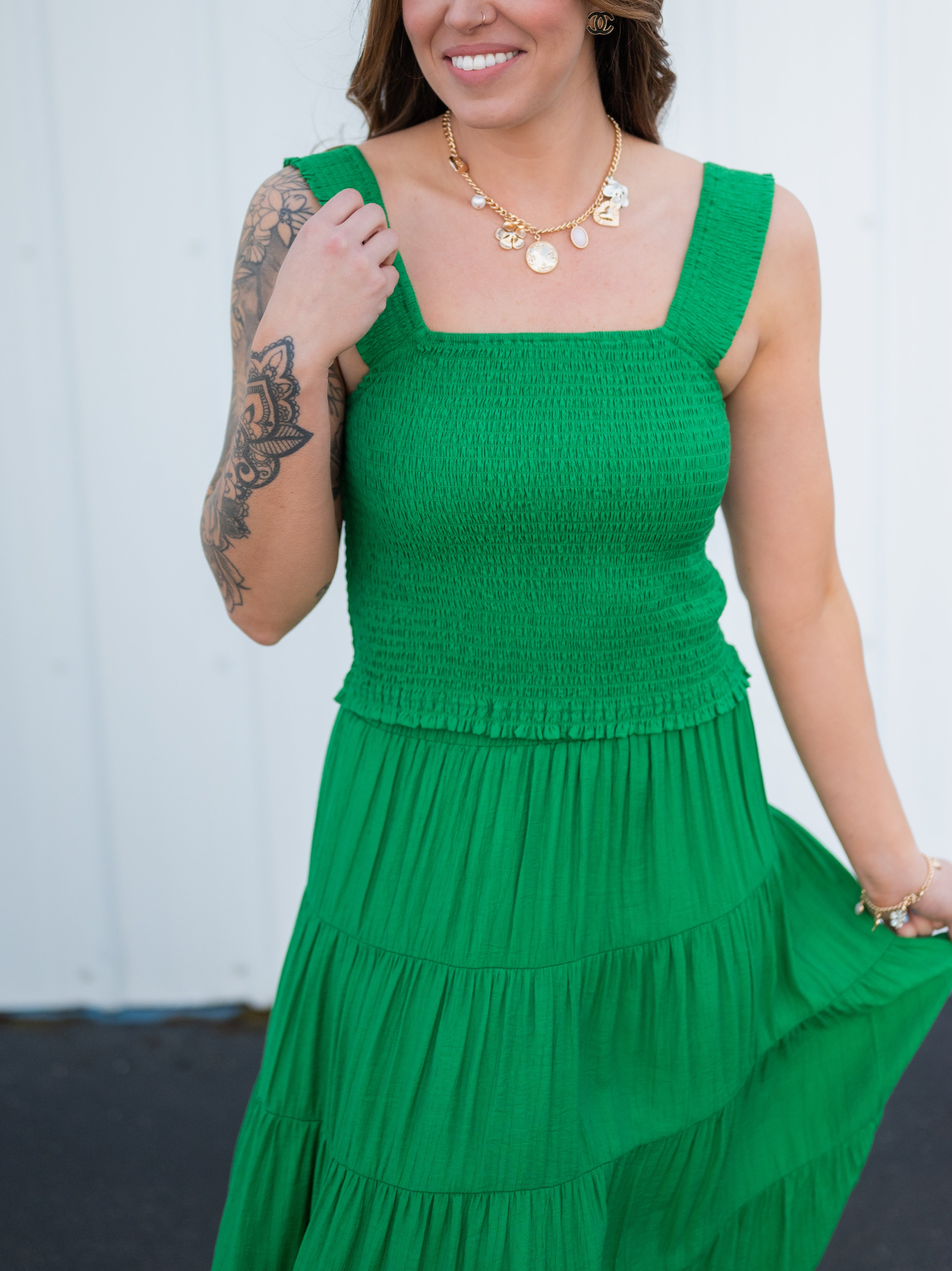 SOCIALIZE SMOCKED TANK