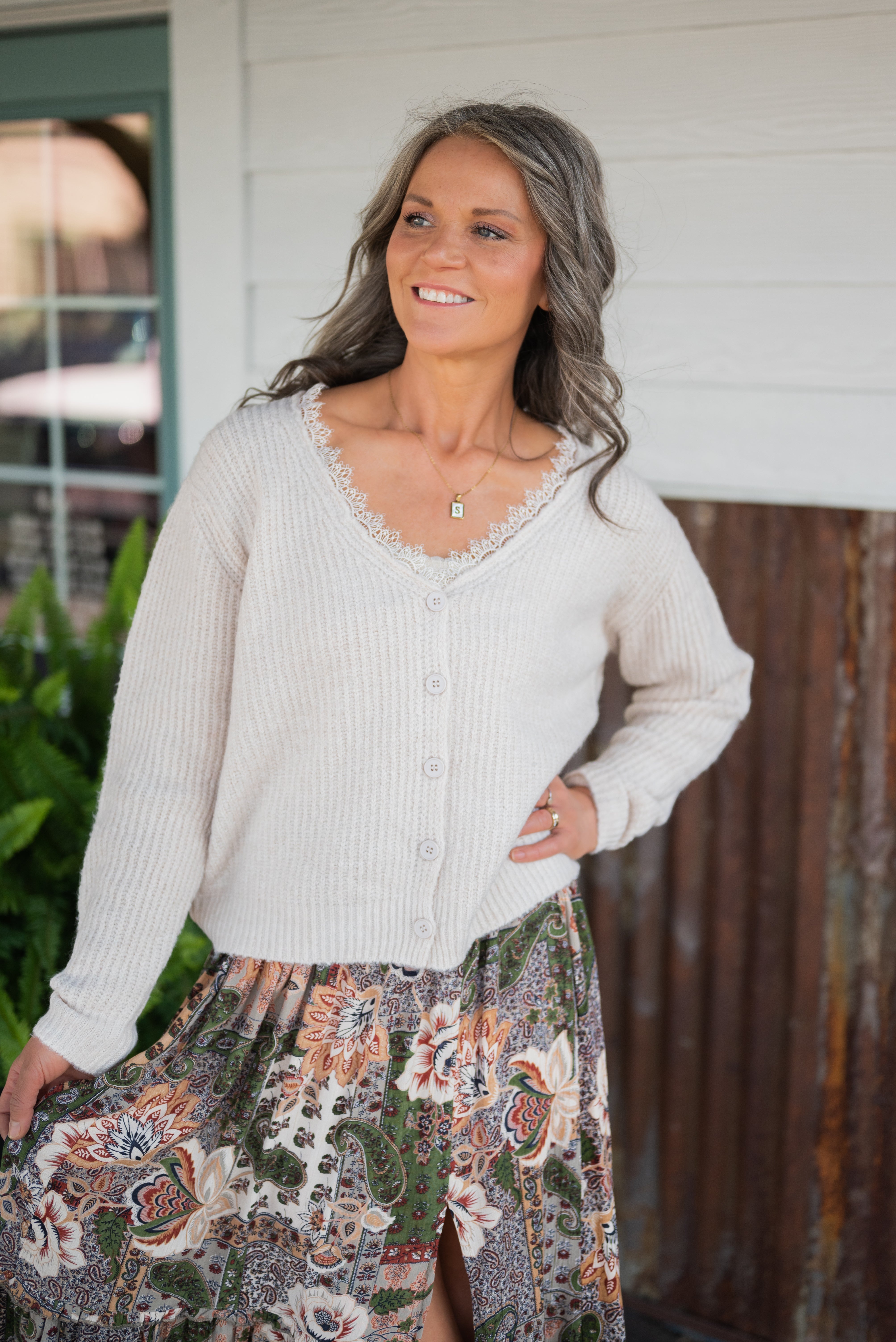 MAXINE LACE DETAIL SWEATER