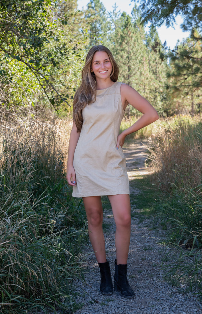 THE GROOVE FAUX SUEDE MOD MINI DRESS