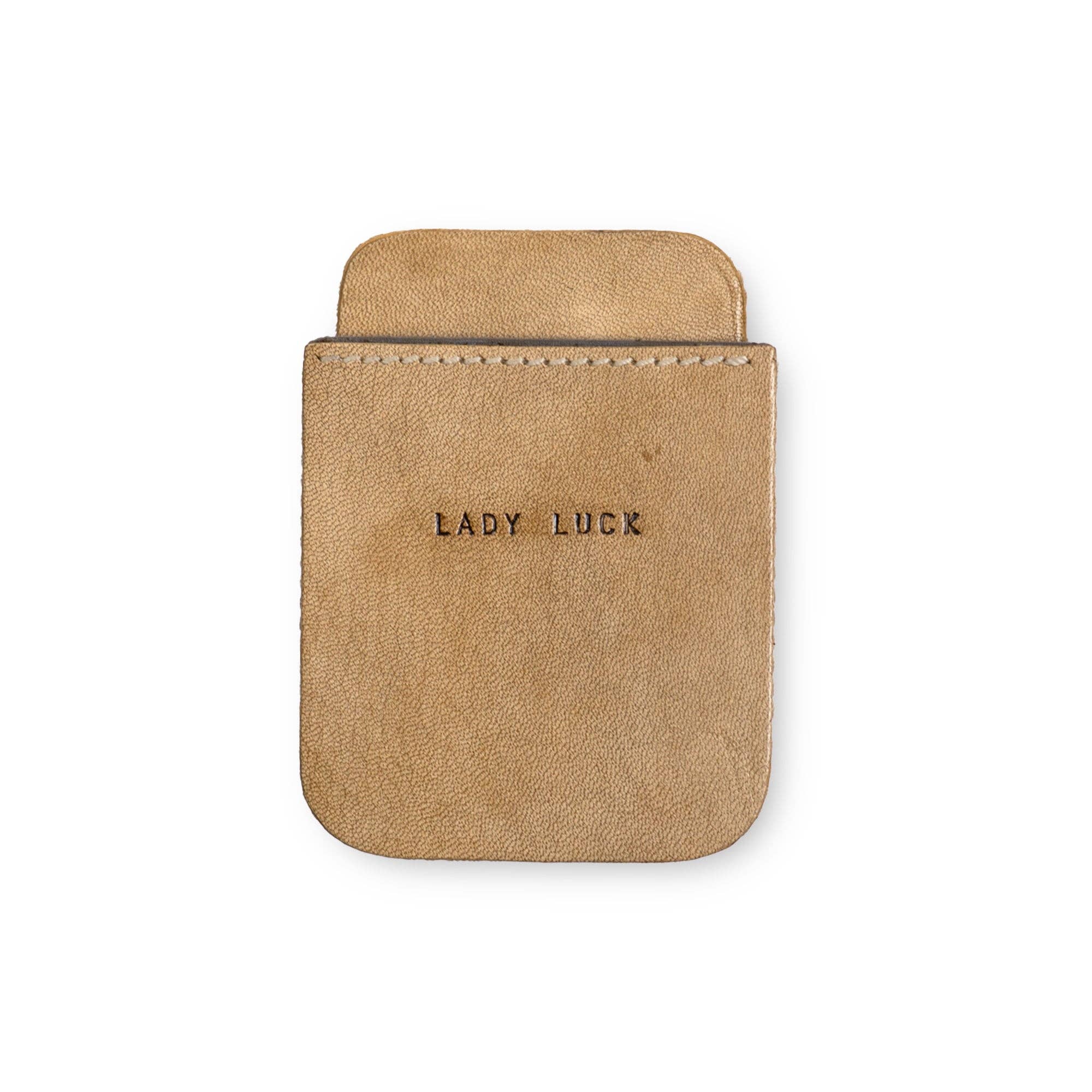 Lady Luck Leather Playing Card Case - Honey