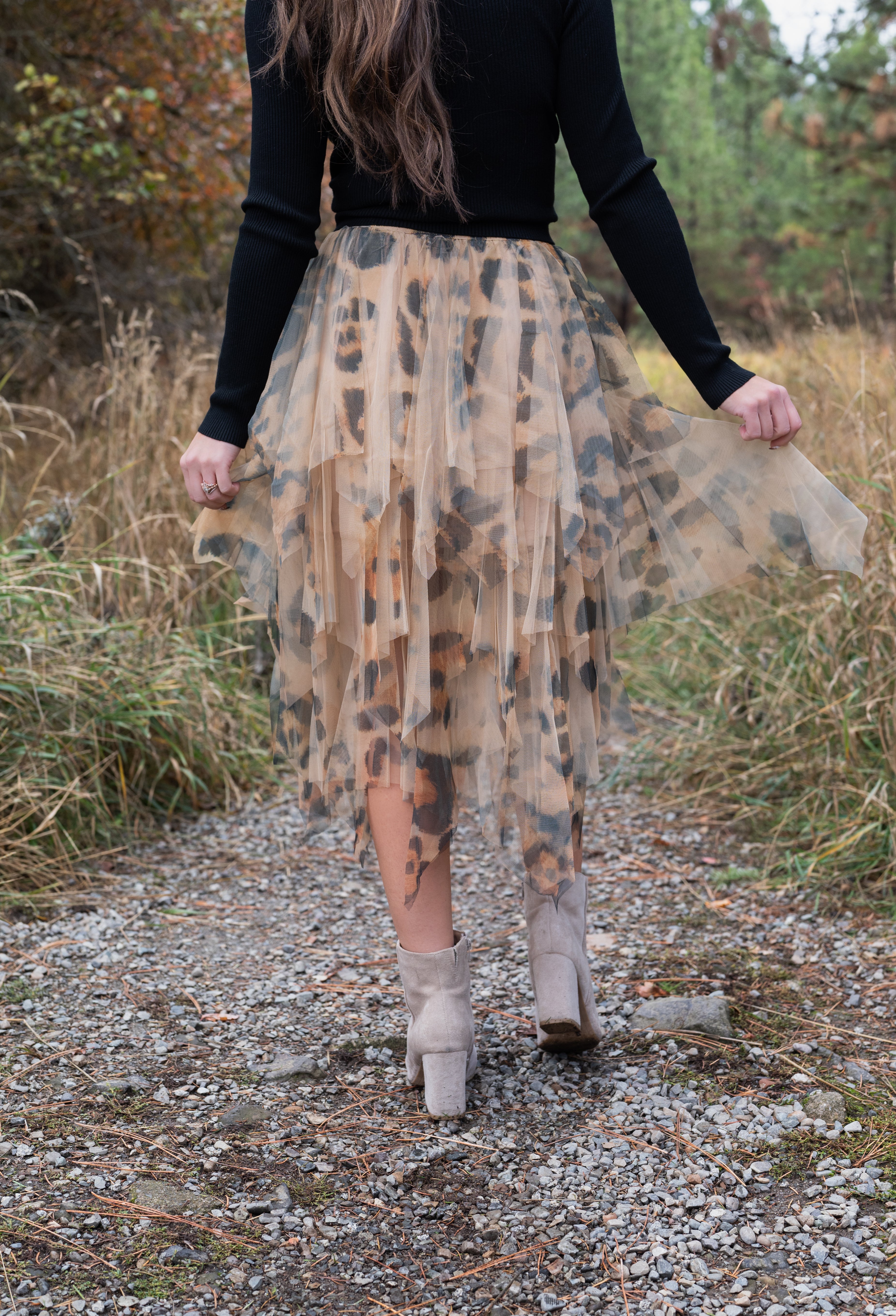 KIKI LEOPARD MESH SKIRT