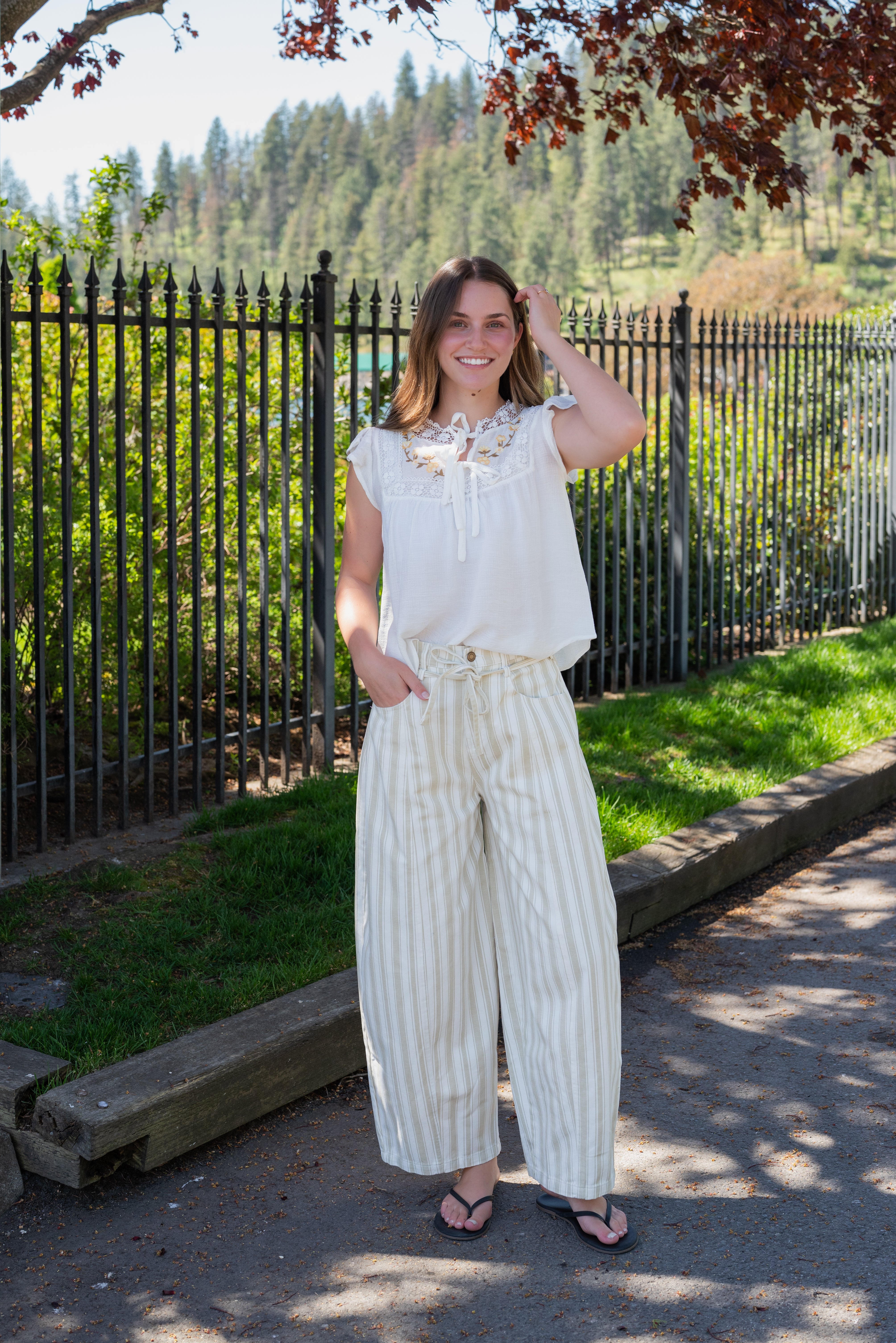 RHODES STRIPE BARREL PANT