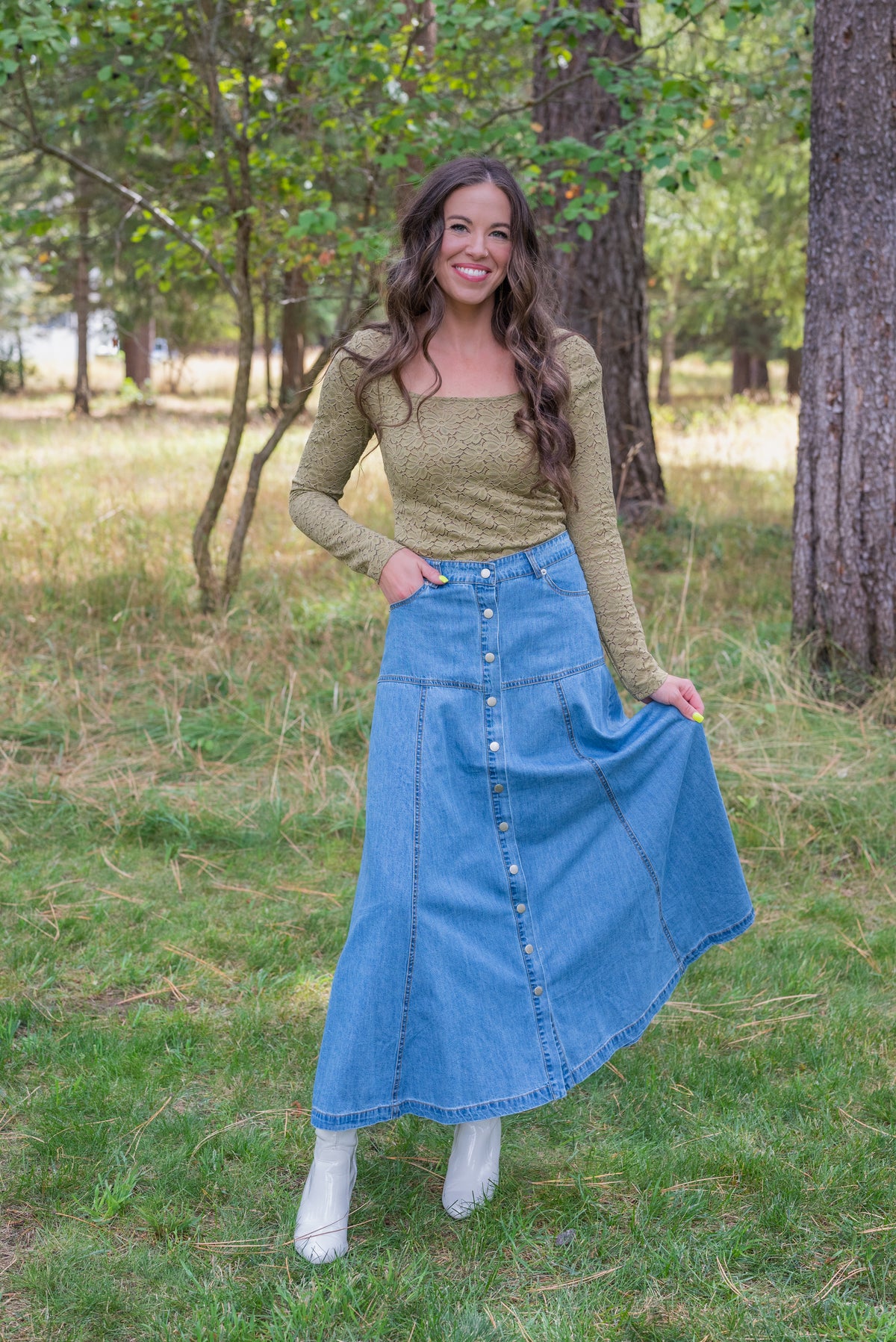 KARRIE DENIM MAXI SKIRT