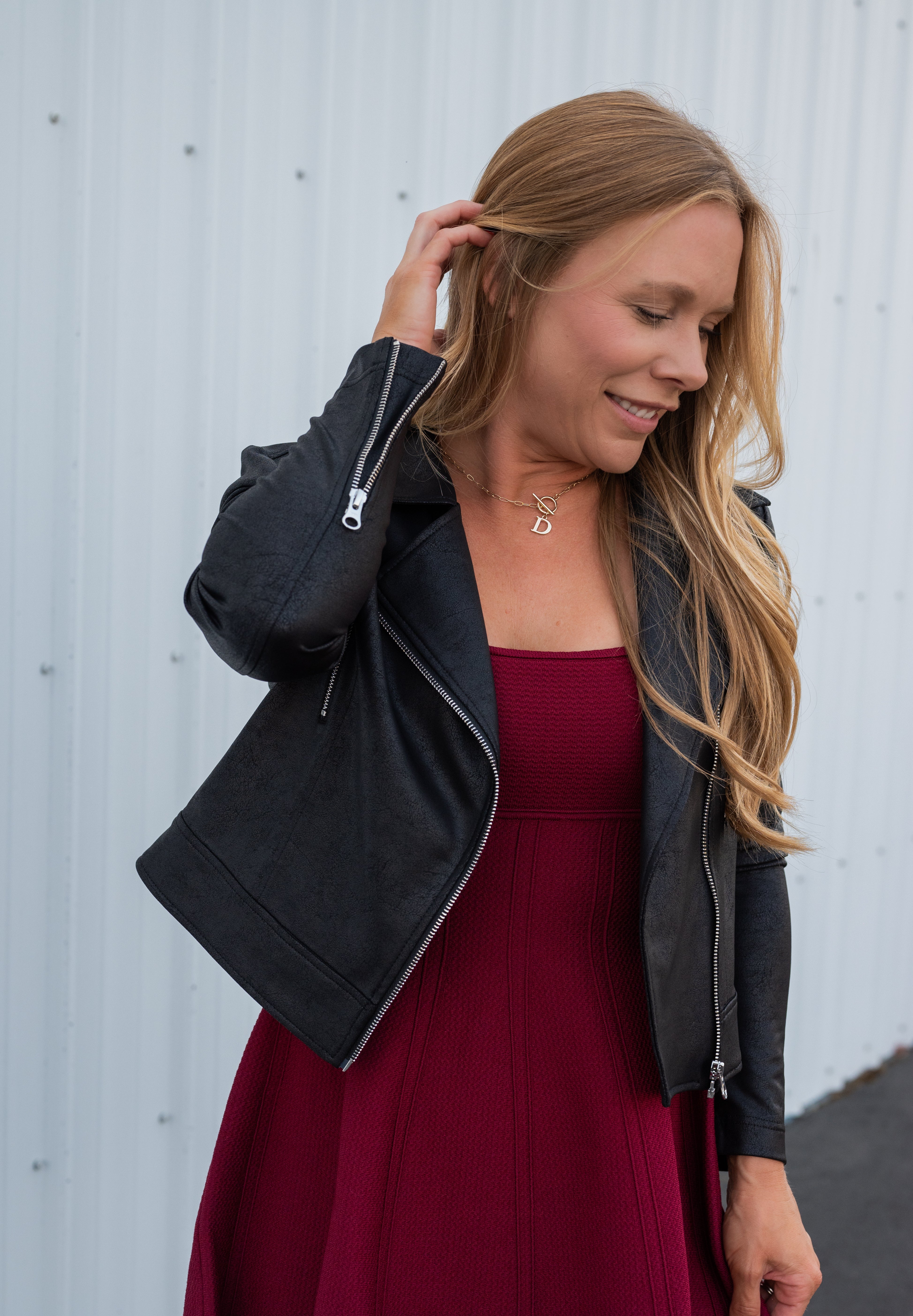 Liquid Leather™ Zip Cuff Moto Waist Jacket