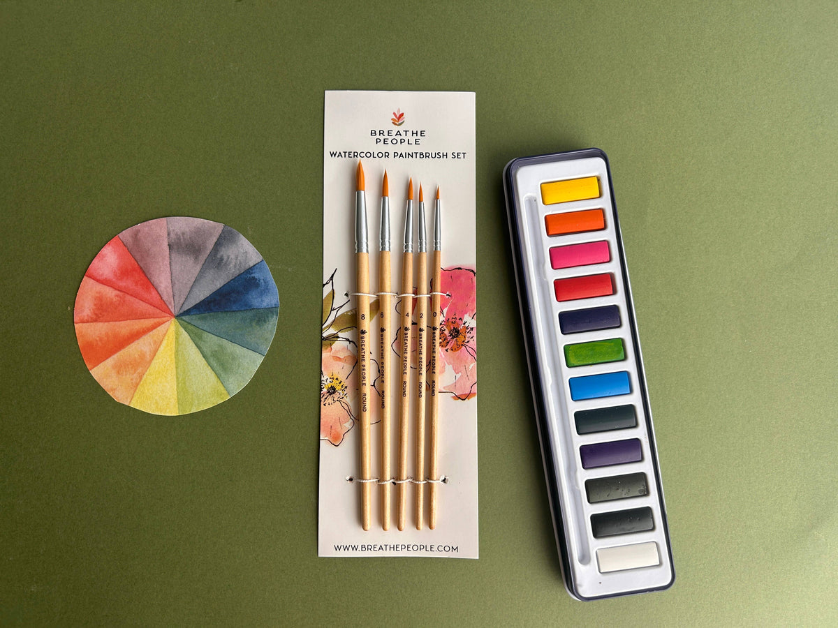 5-Piece Round Watercolor Brush Set
