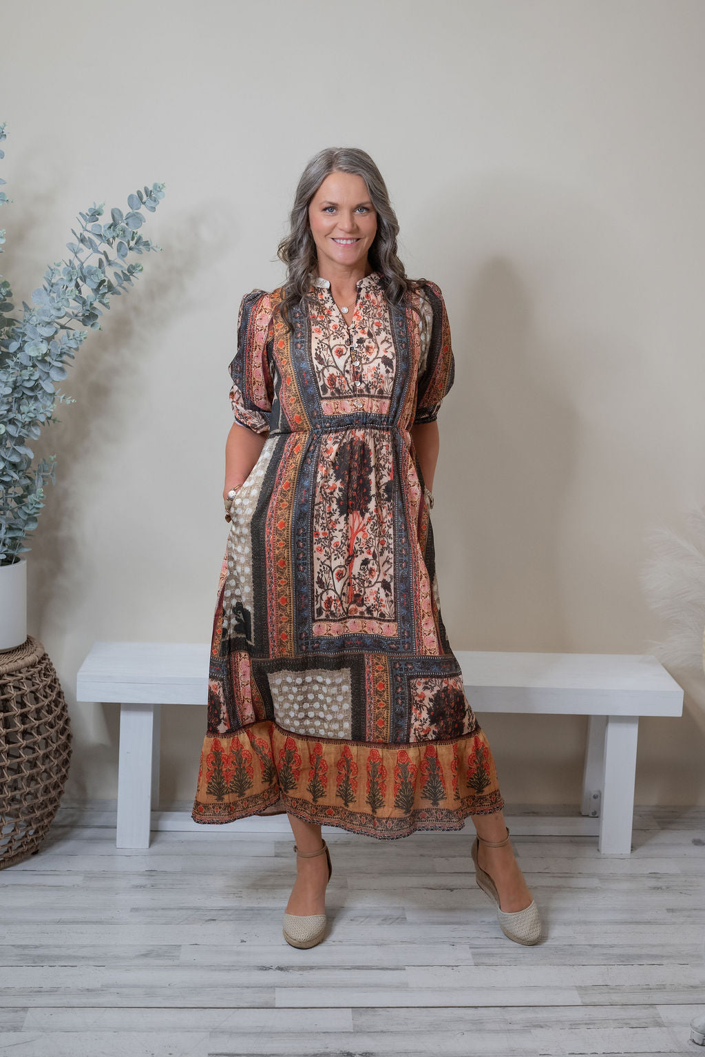 SIGOURNEY PATCHWORK DRESS