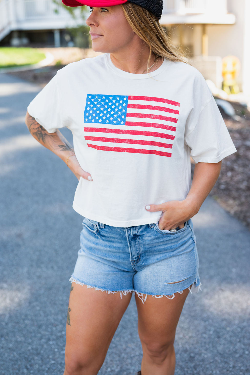 USA FLAG Cropped Top