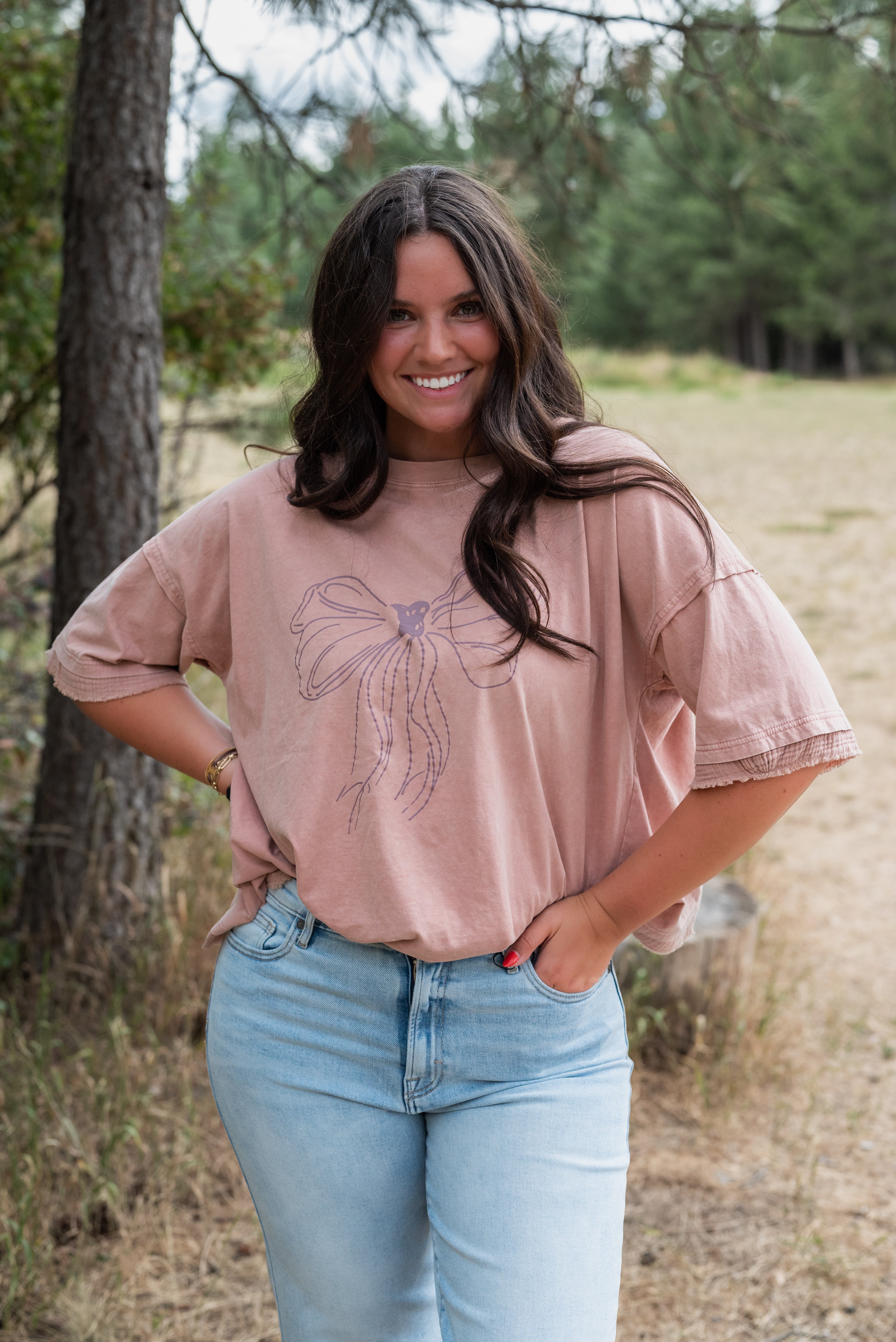 BOW PRINT TOP