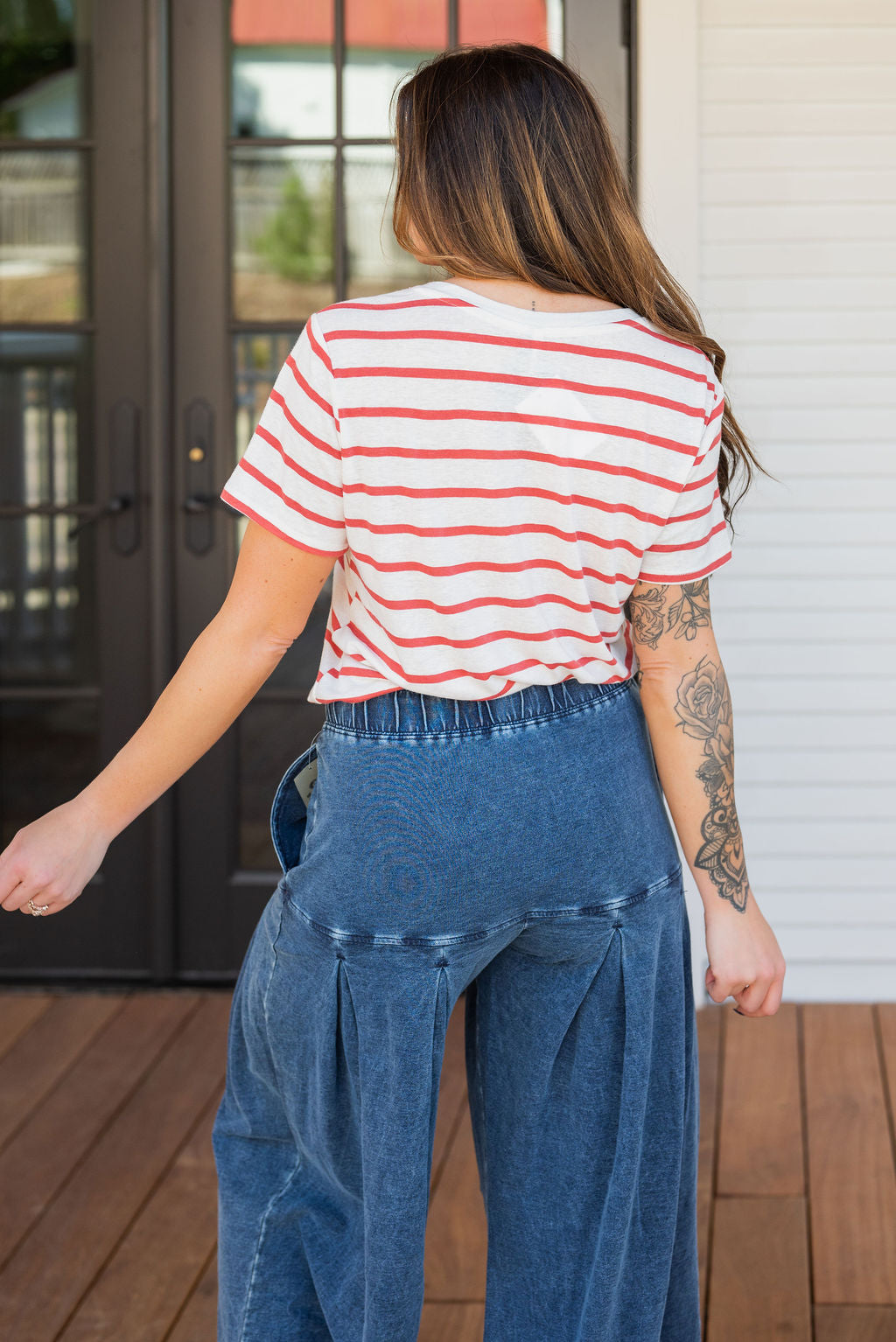 KARA STRIPED T-SHIRT
