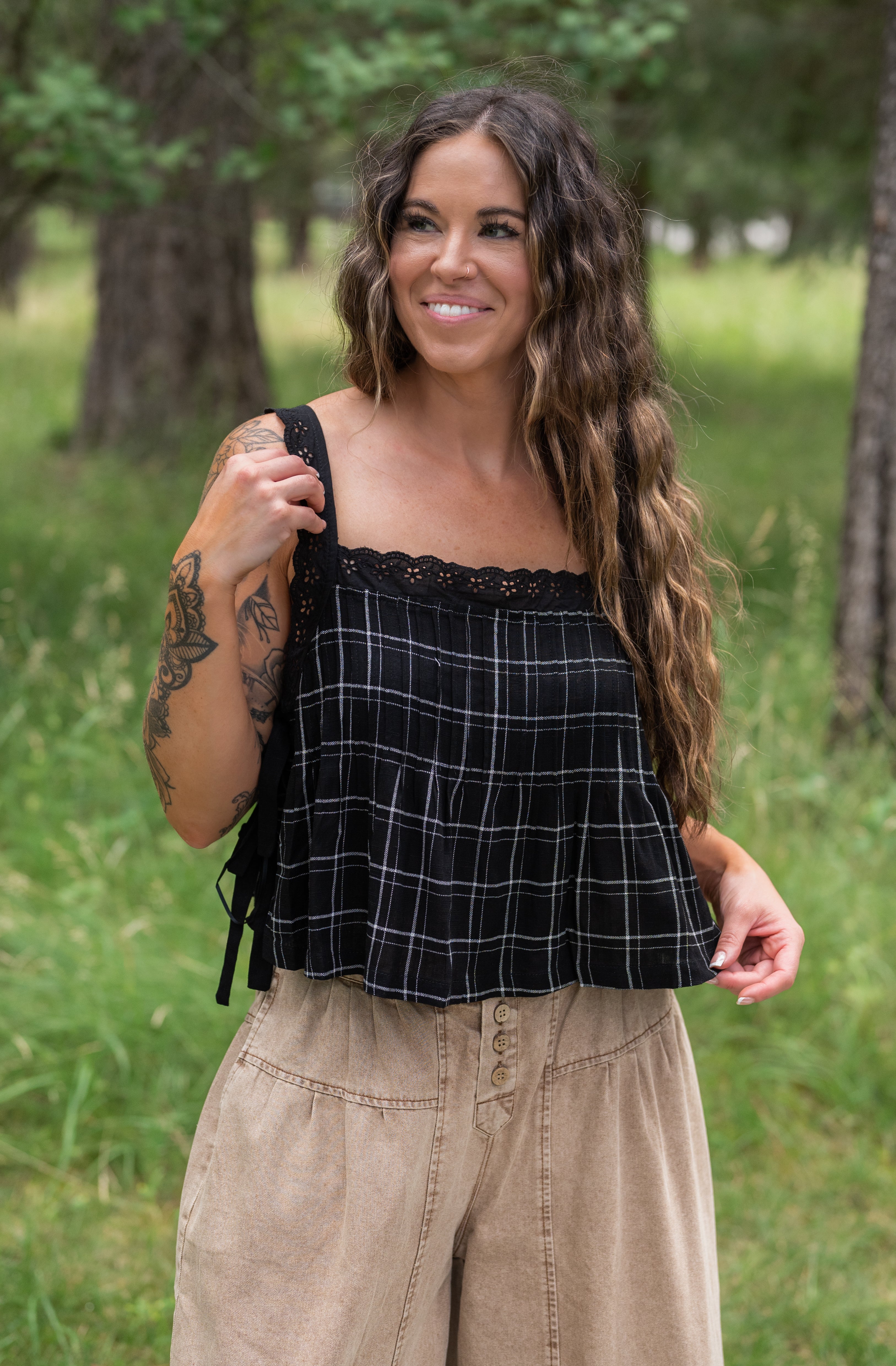 MELINDA CHECKERED TOP