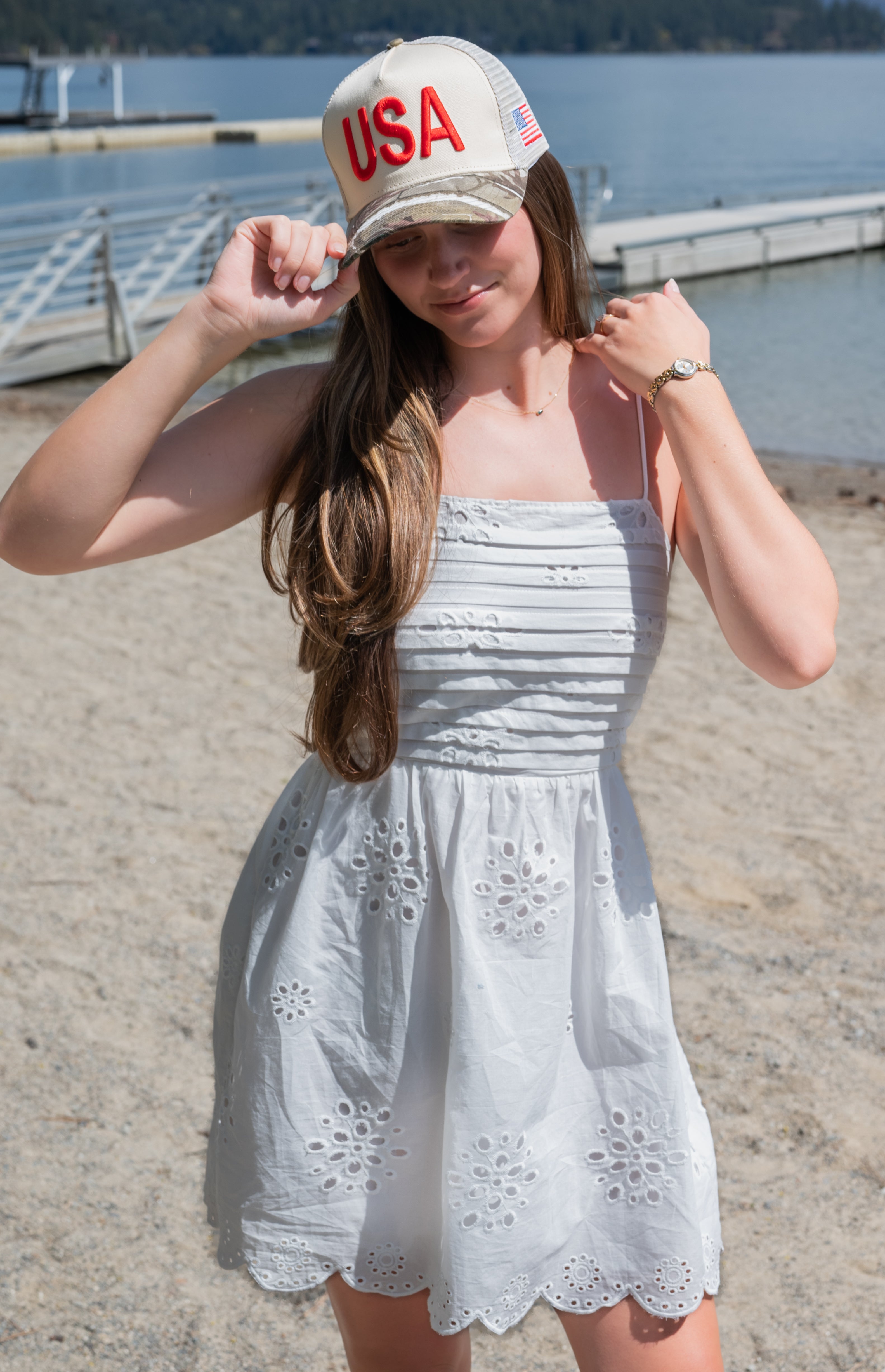 BLOOMFIELD EYELET MINI DRESS