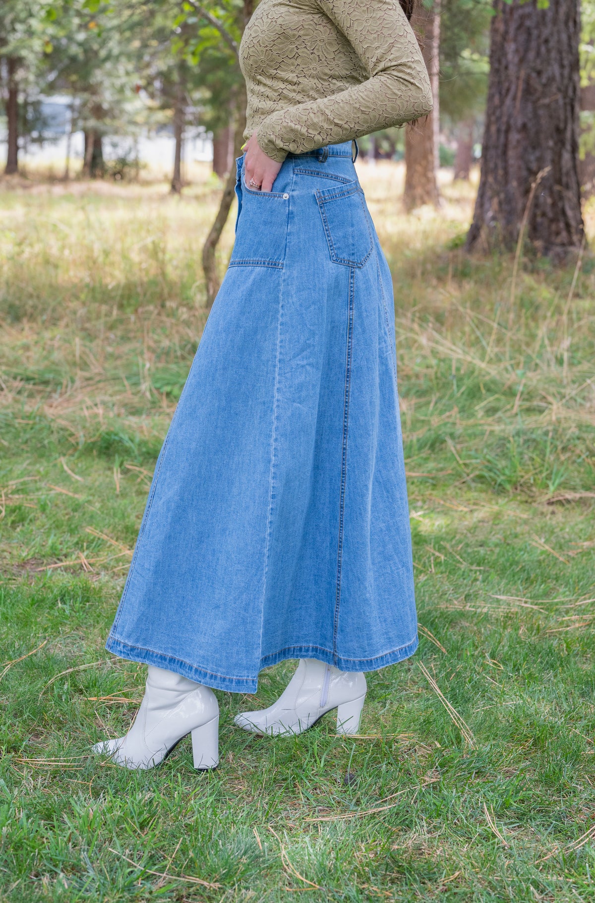 KARRIE DENIM MAXI SKIRT