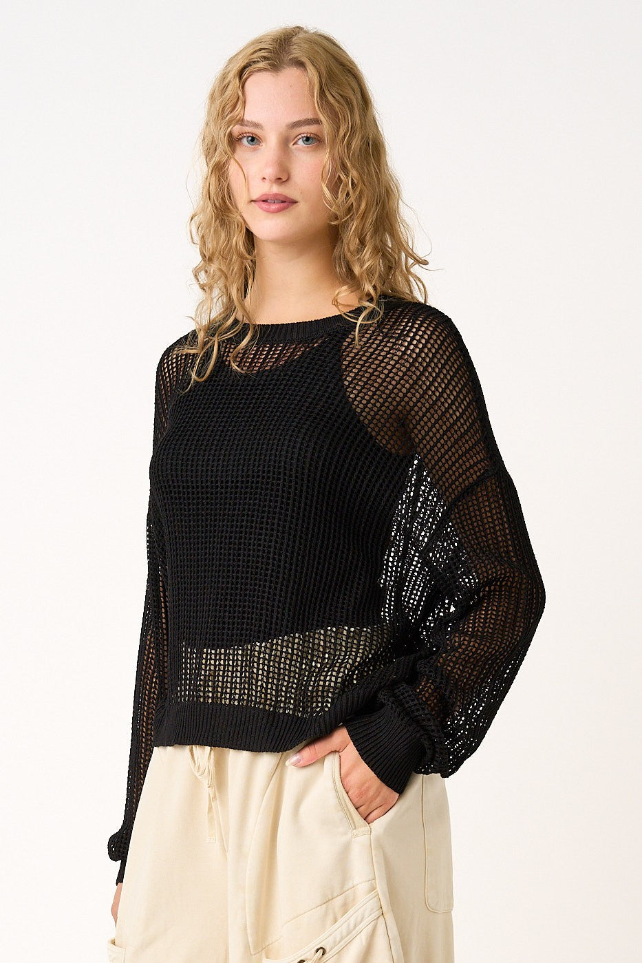 BRYLEE MESH SWEATER
