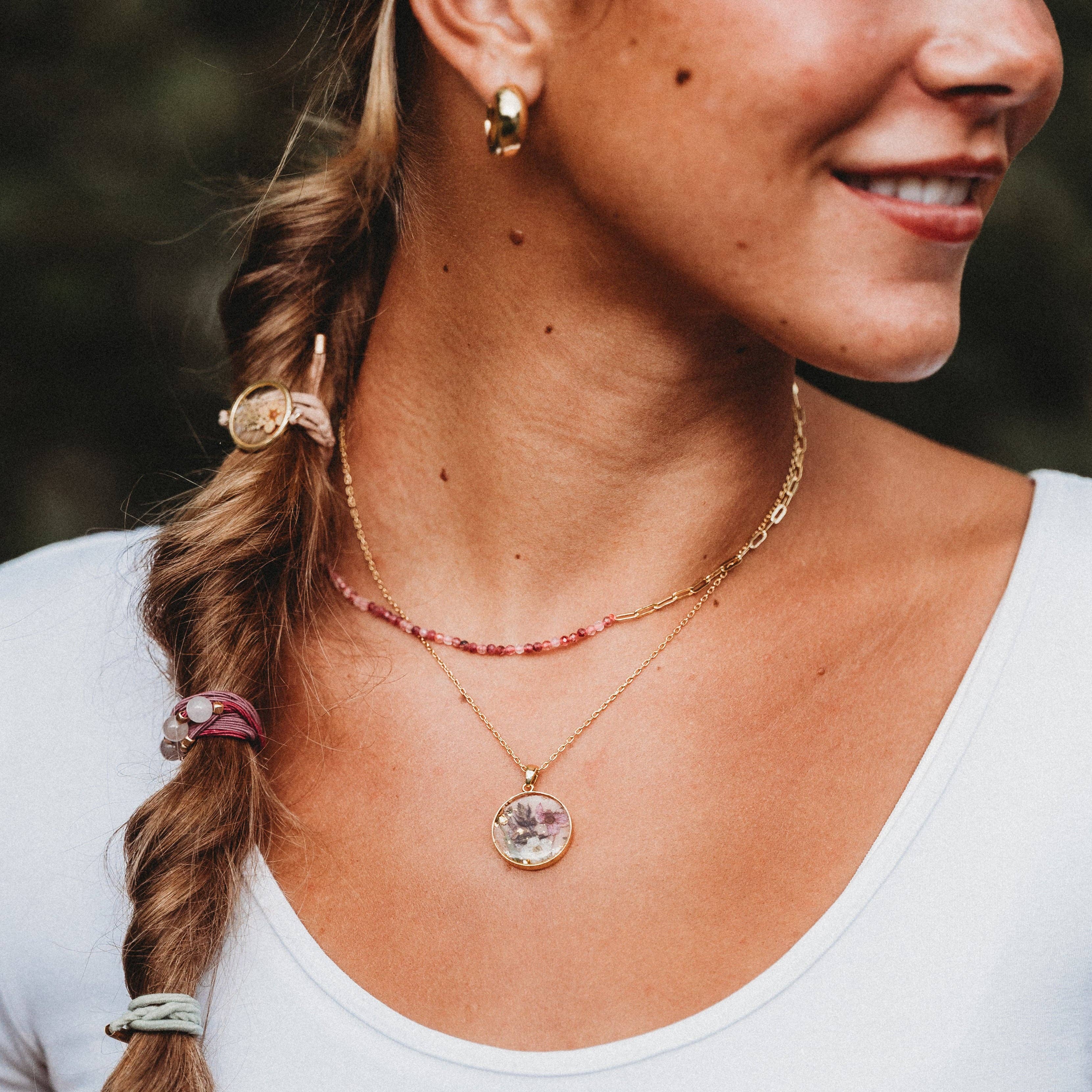 "Bloom" Pressed Flower Necklace Set