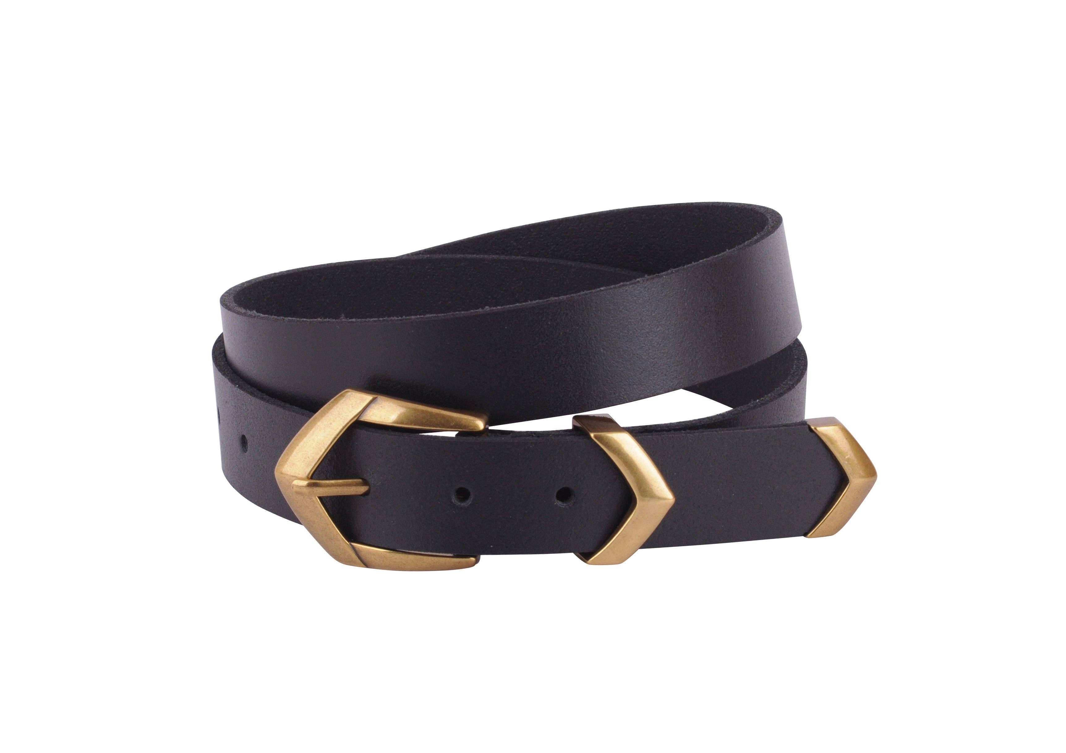 Angular Chevron Buckle Leather Belt