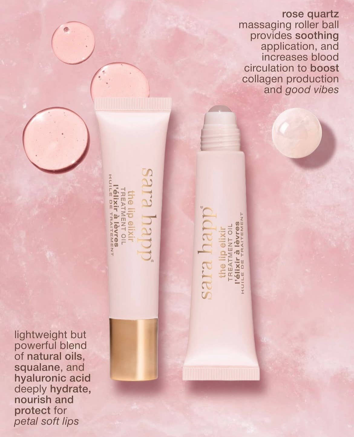 The Lip Elixir - Treatment Oil with Rose Quartz Rollerball