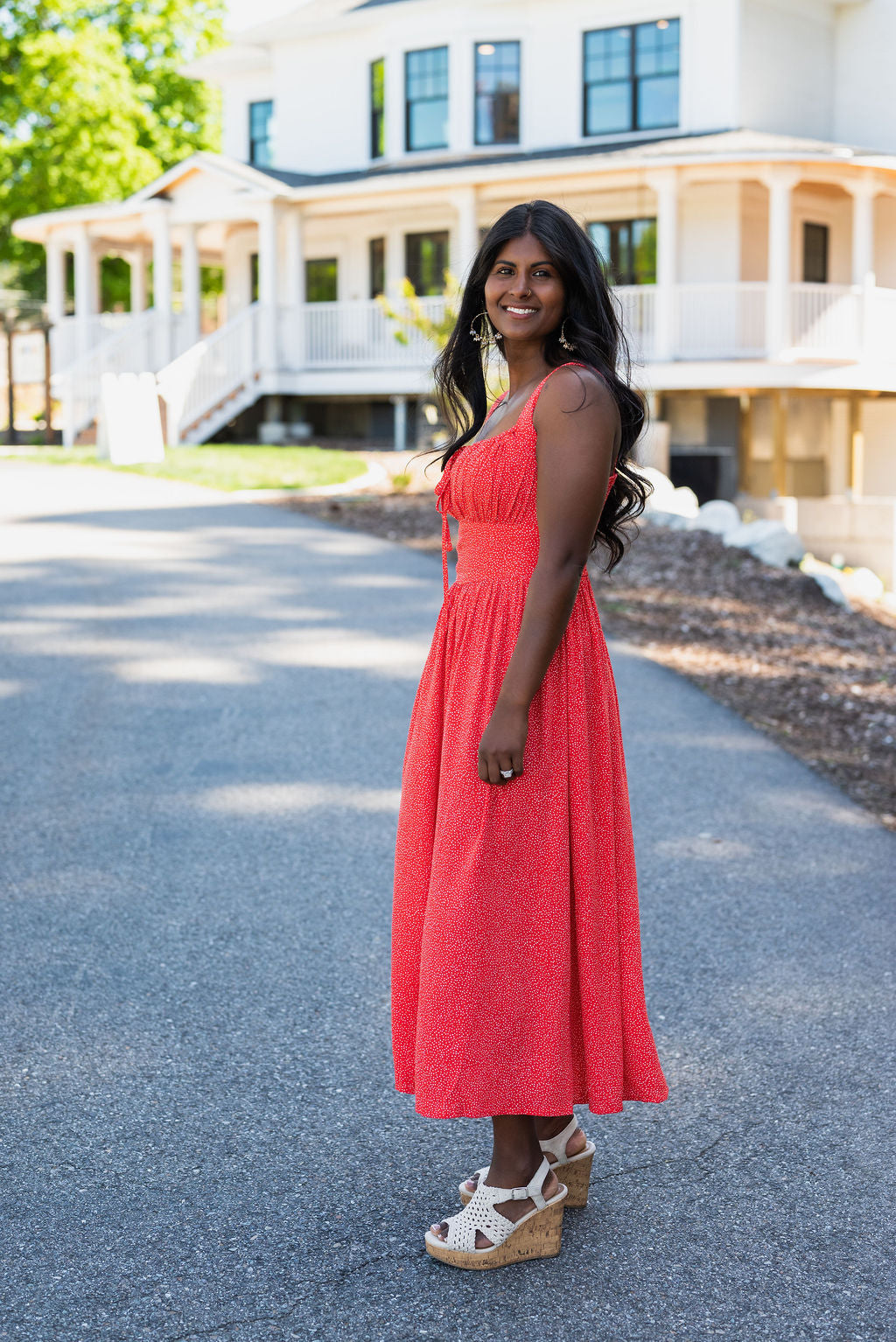 NINA MILKMAID MIDI DRESS