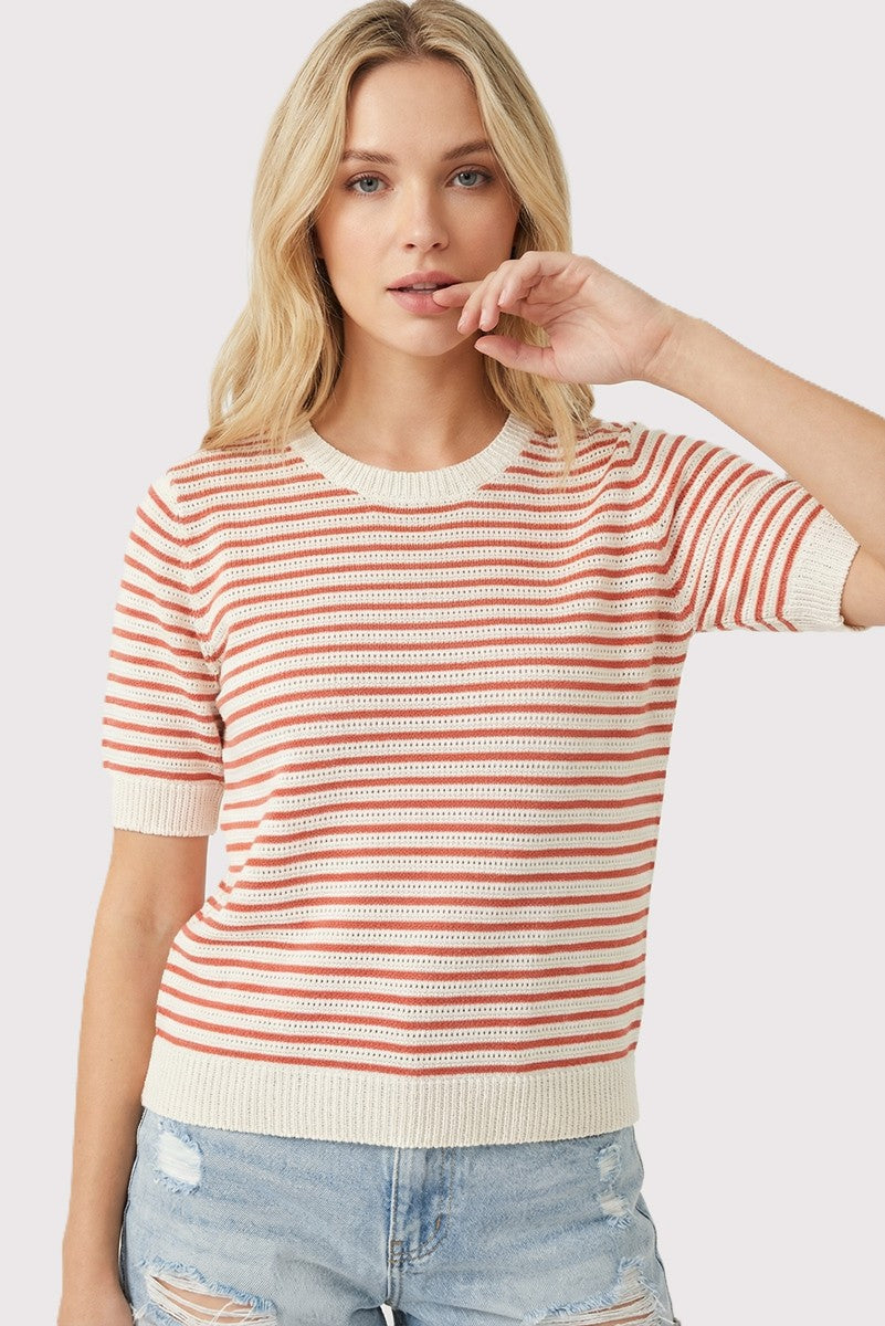 LONDON STRIPE SS SWEATER