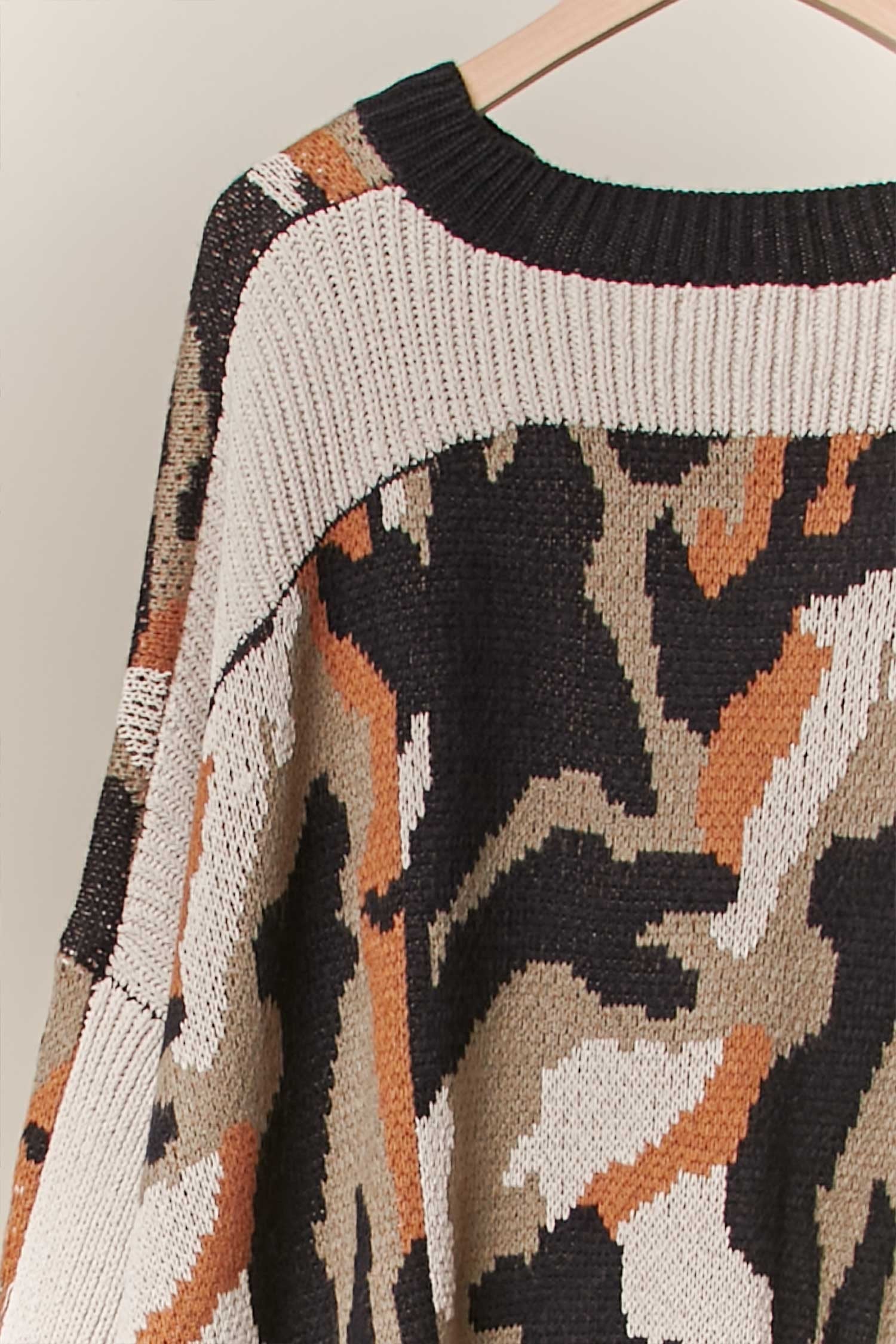 MABEL CAMO SWEATER