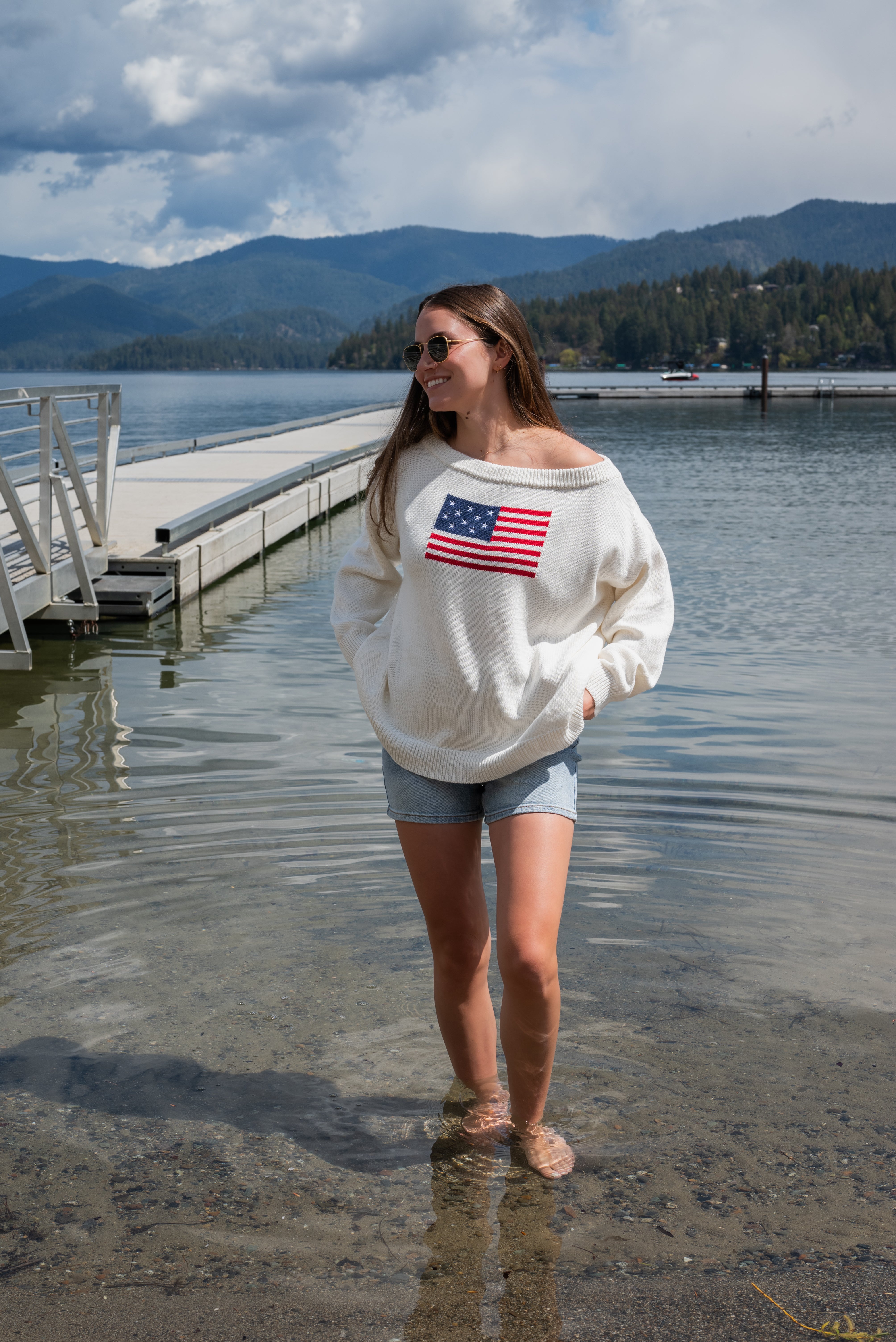 FLAG OFF SHOULDER TOP