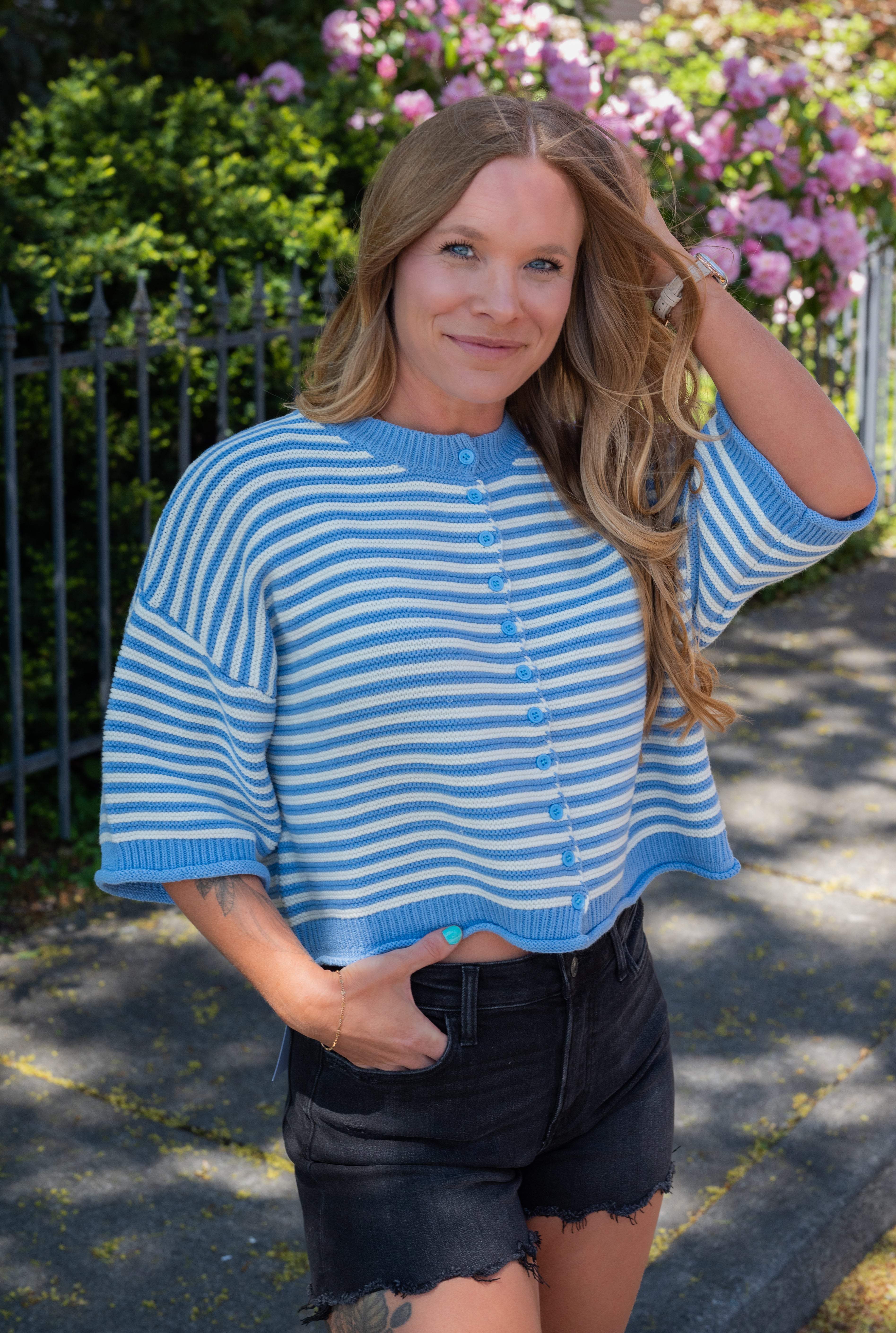 BRANDY STRIPE CARDI