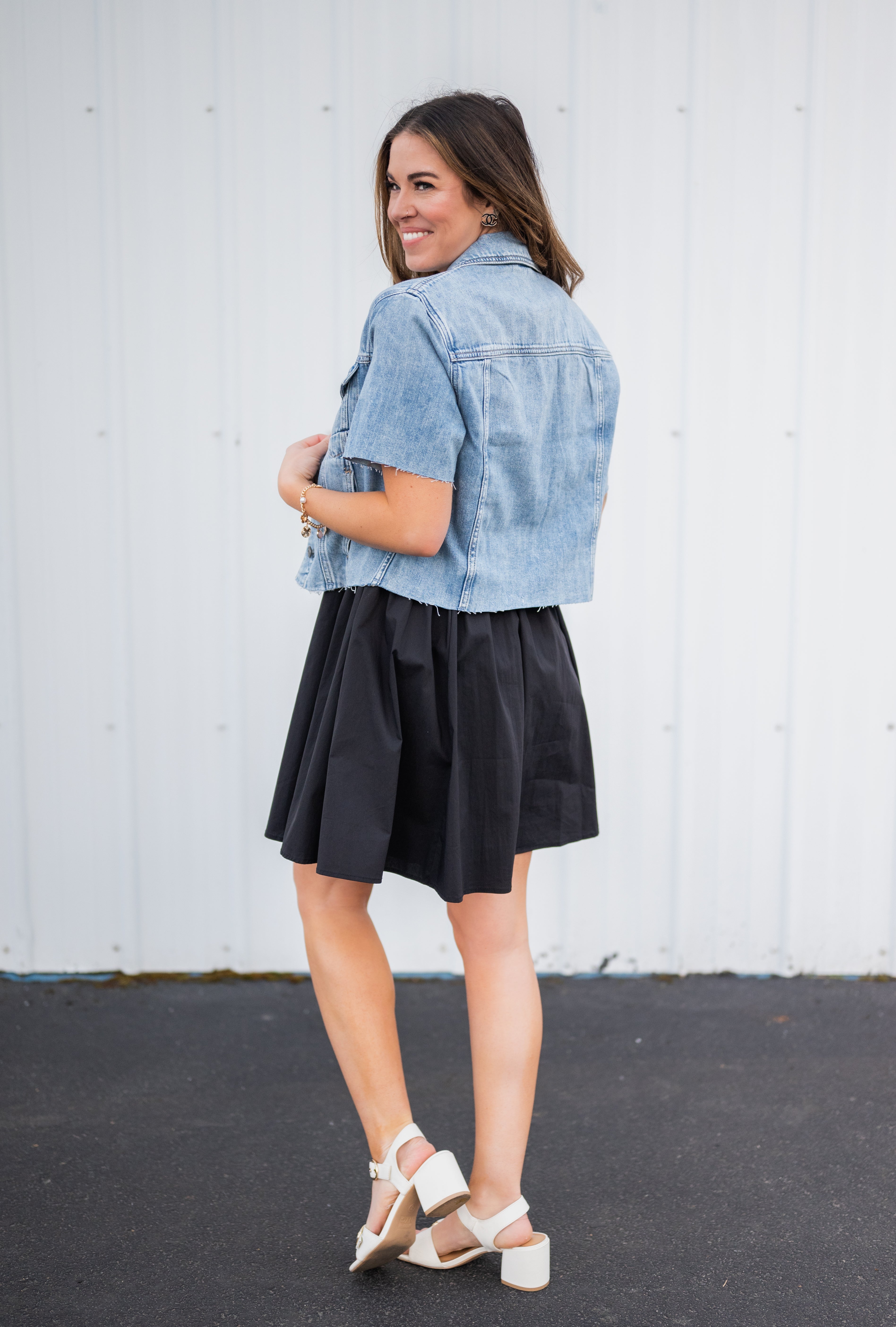 VERA SHORT SLEEVE CROP DENIM JACKET