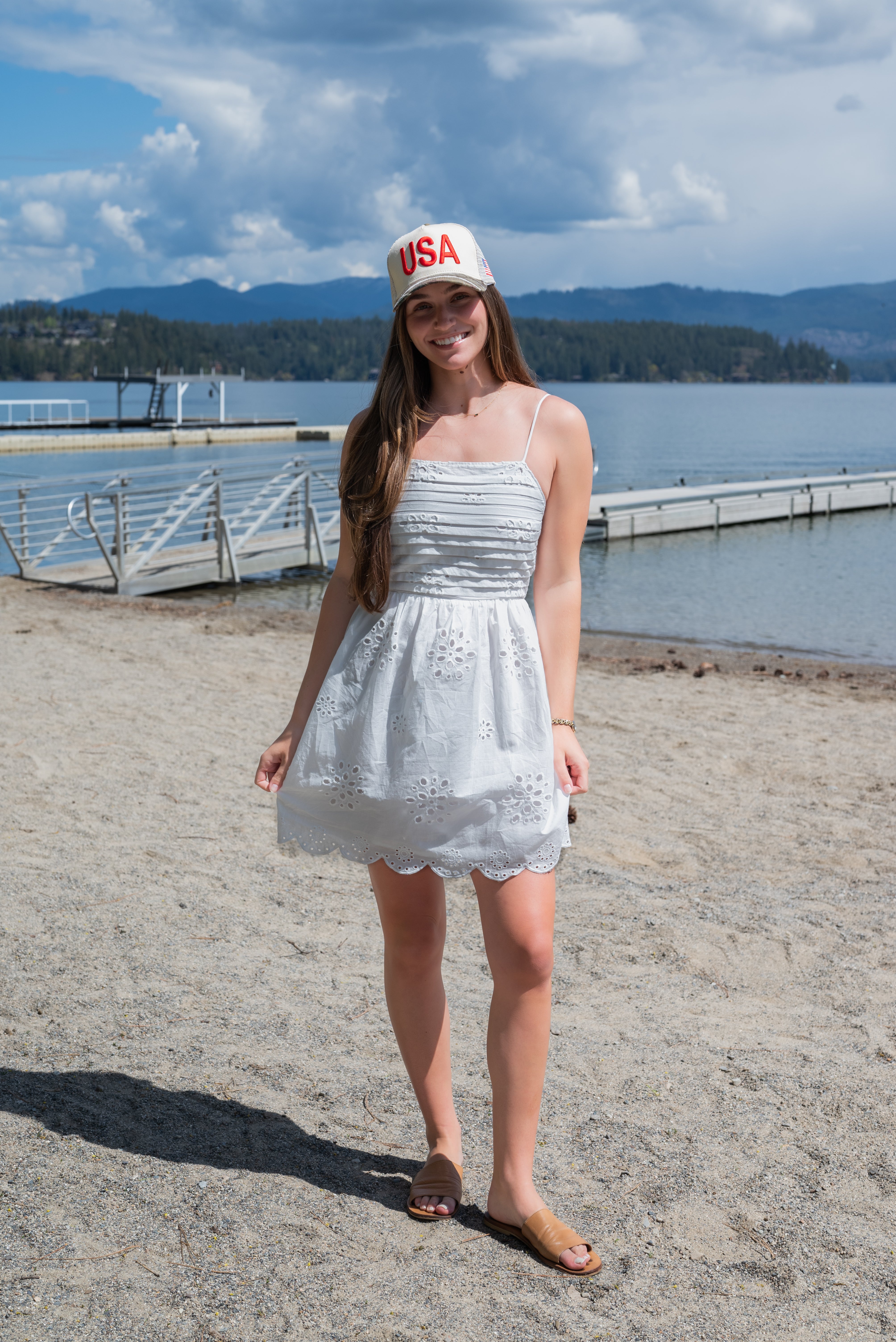 BLOOMFIELD EYELET MINI DRESS
