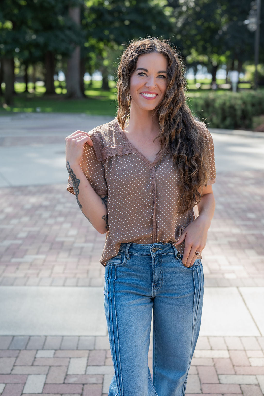 JENNI POLKA DOT BLOUSE