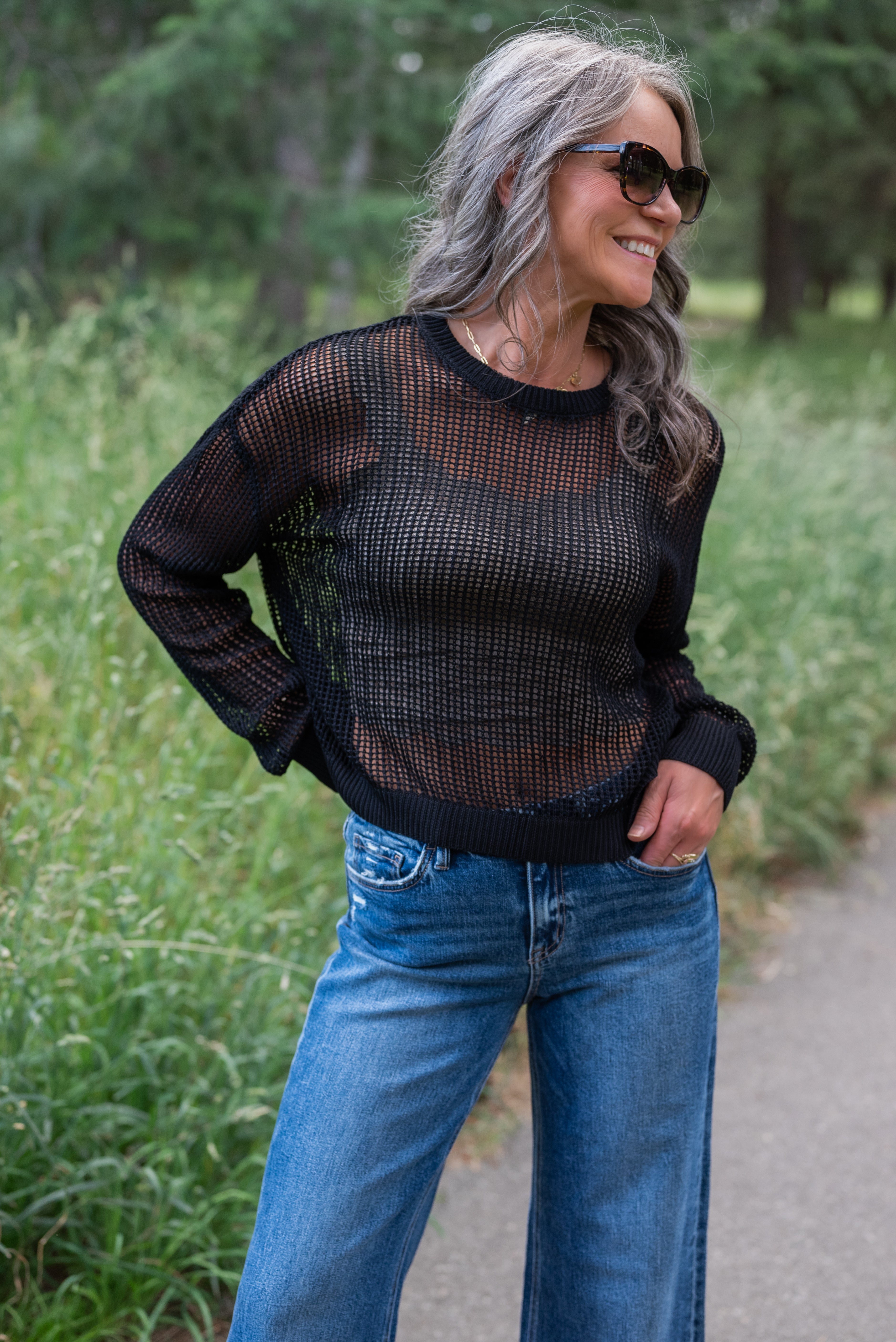 BRYLEE MESH SWEATER