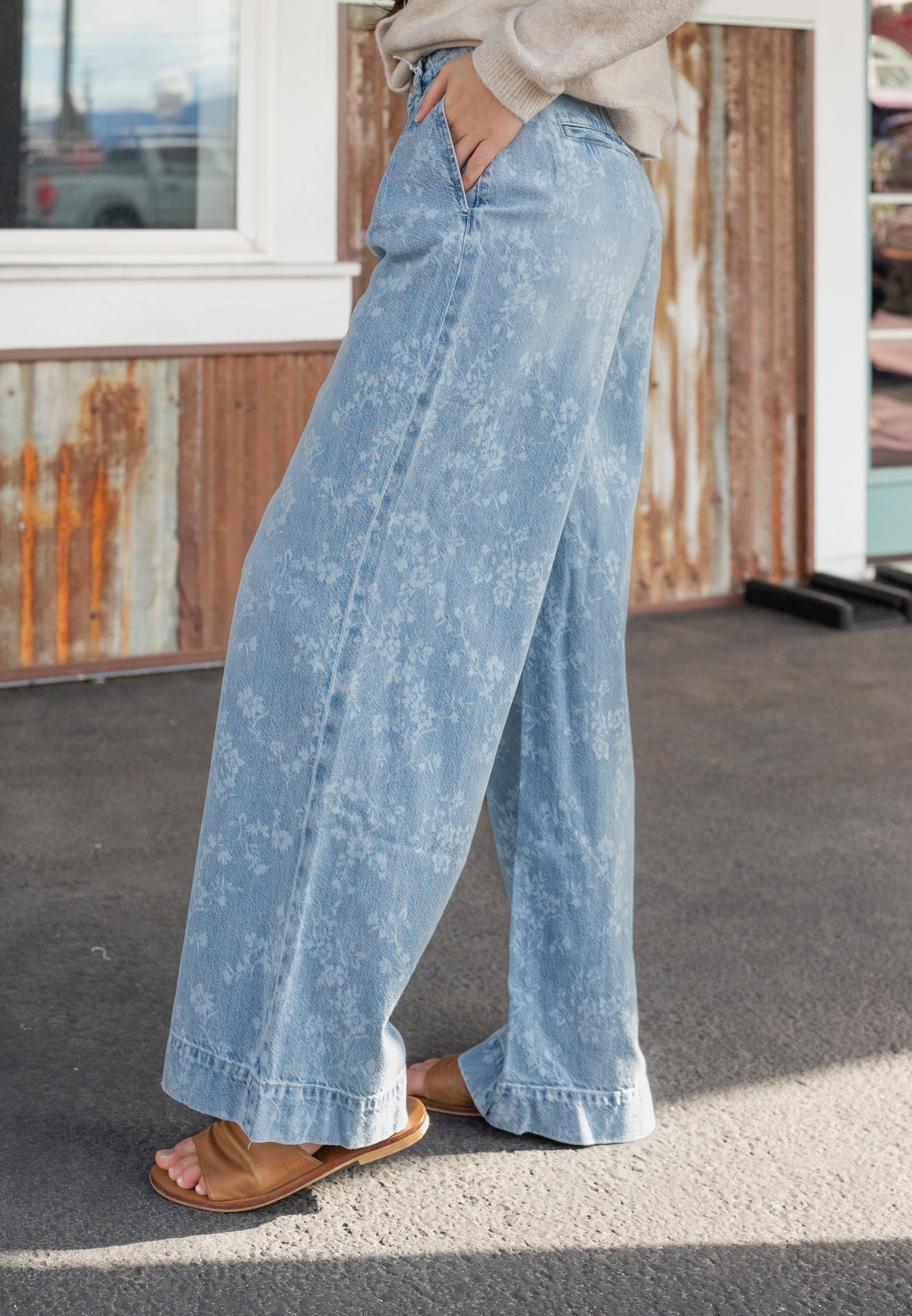 FLORAL HR WIDE LEG
