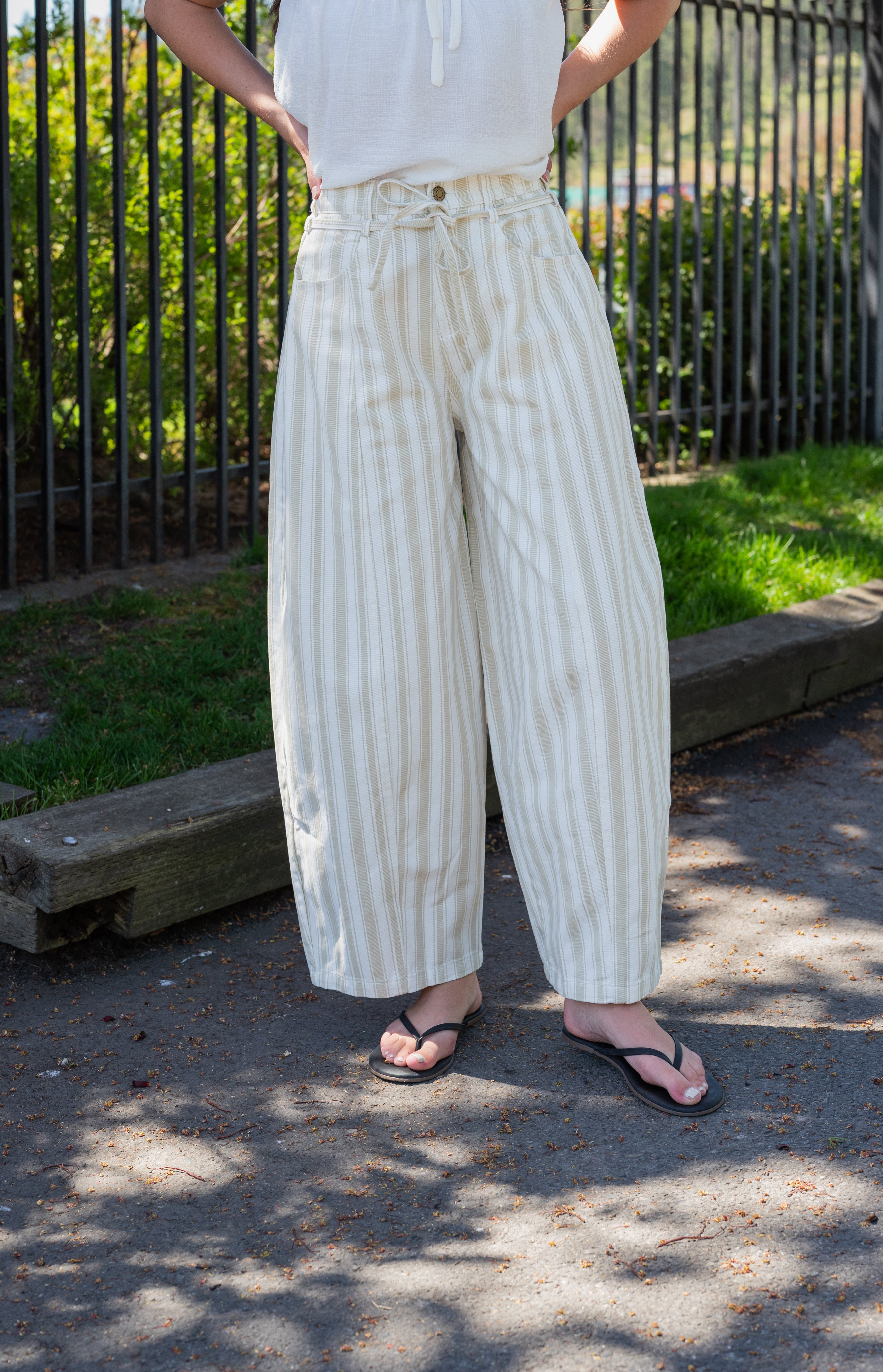 RHODES STRIPE BARREL PANT