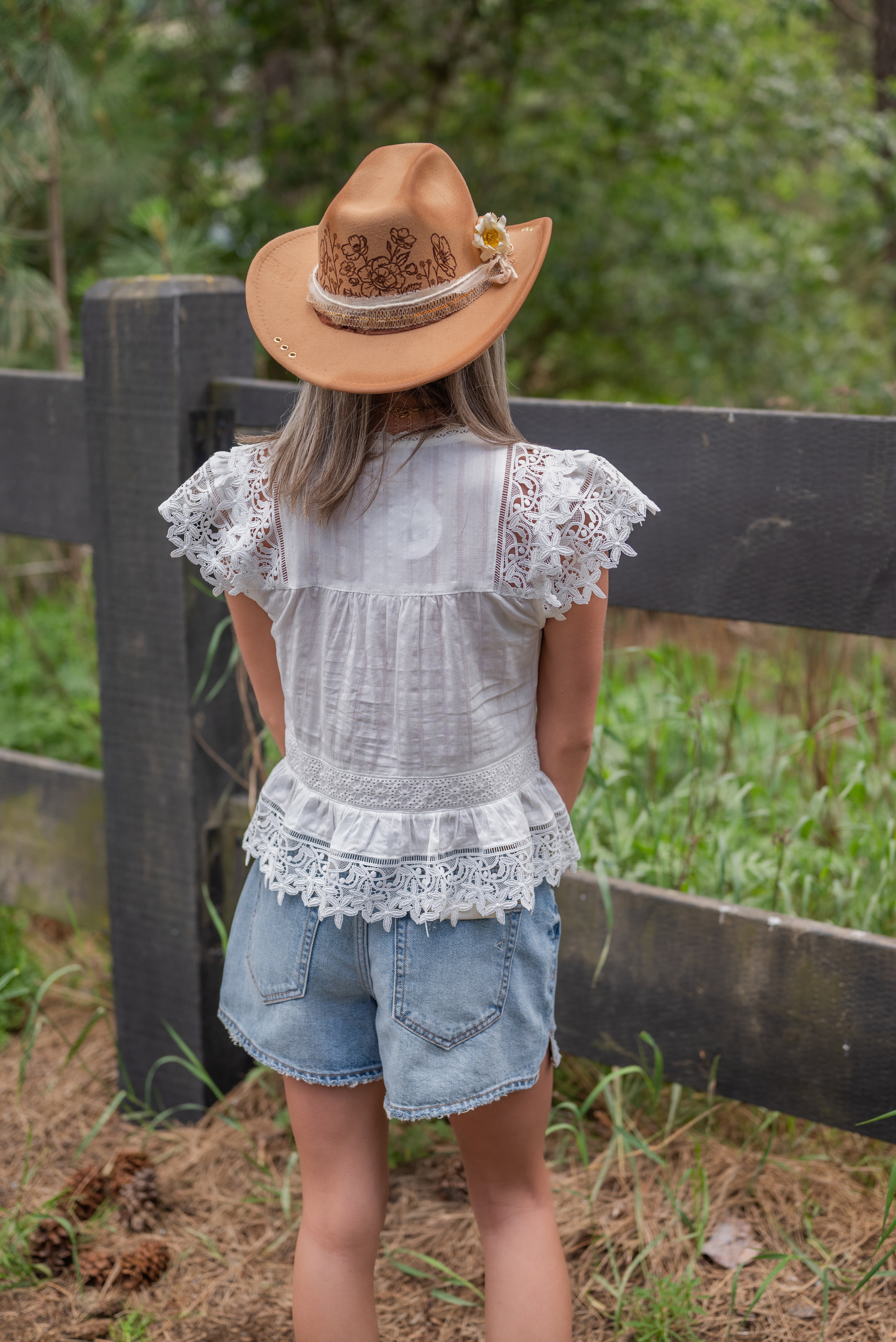 HAZEL LACE PEPLUM BLOUSE