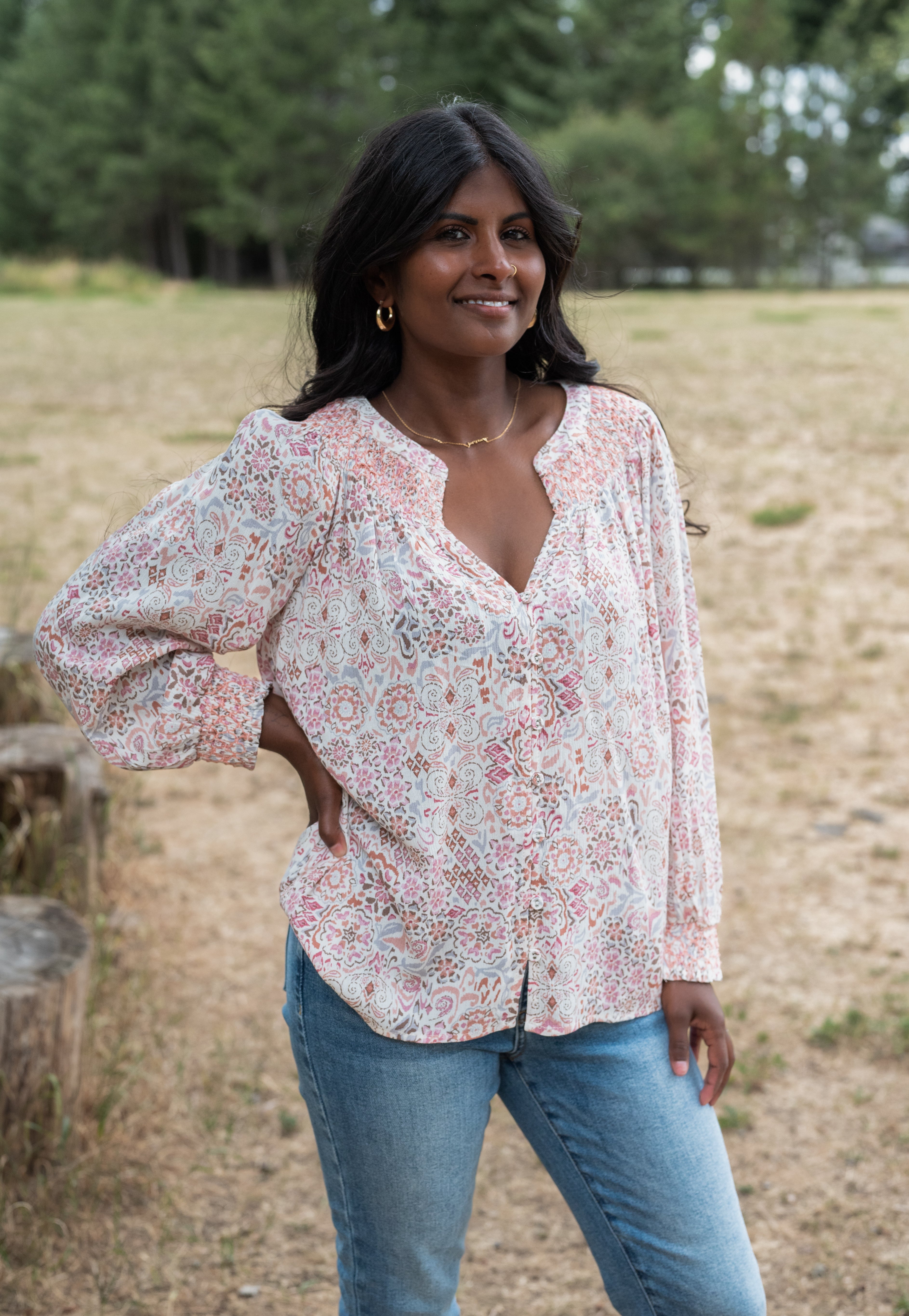 SCARLET FLORAL BLOUSE