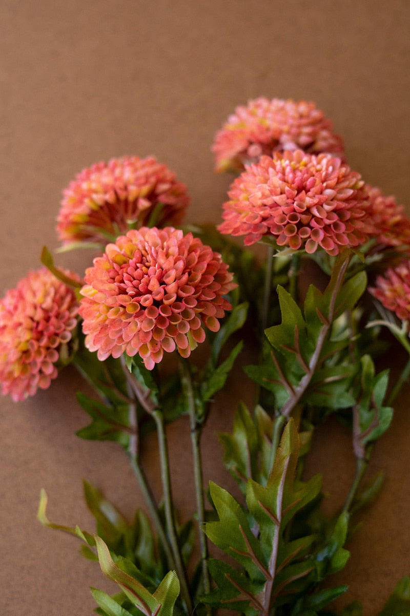 Artificial Blush Ball Dahlias