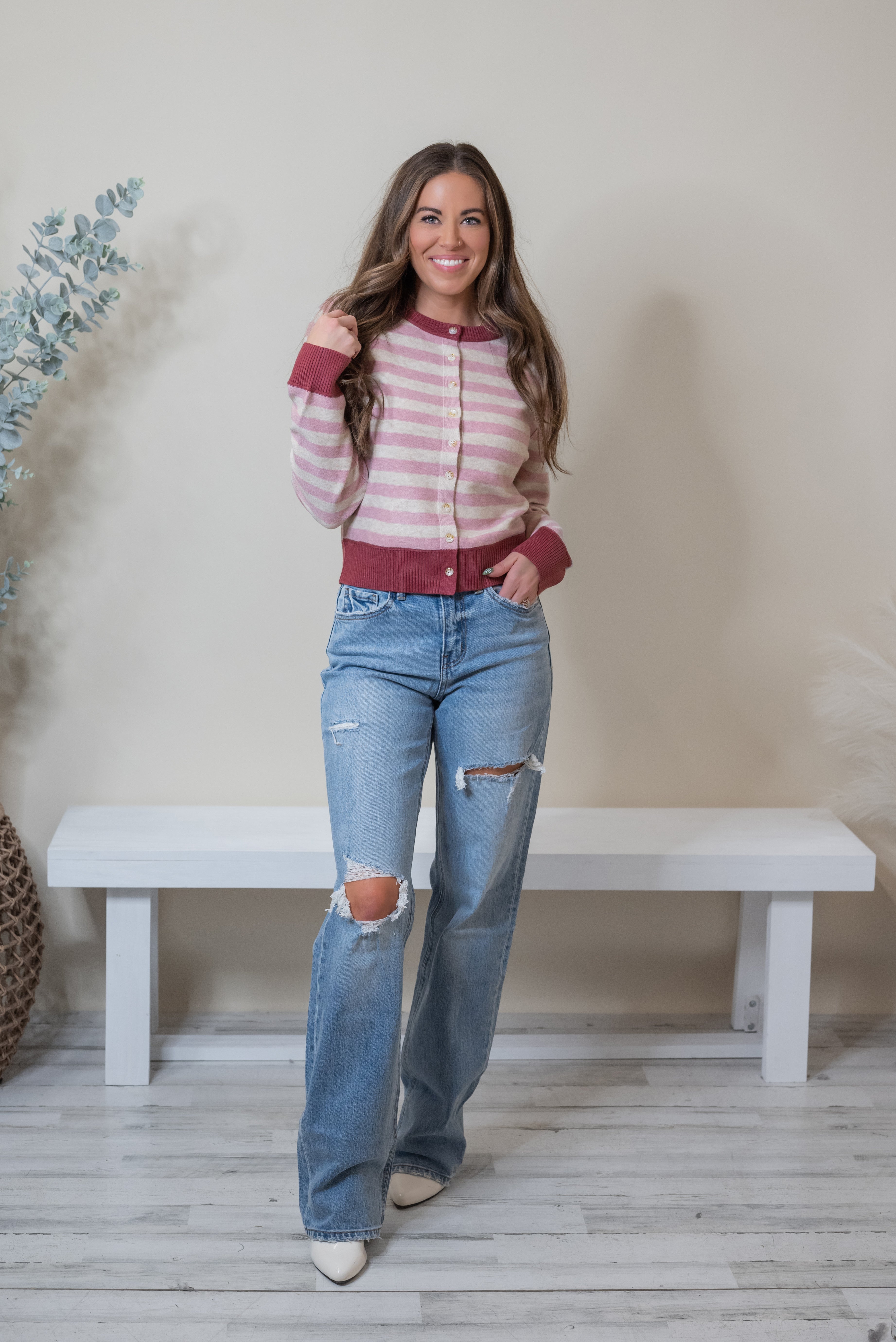 ANISTON STRIPE CARDI