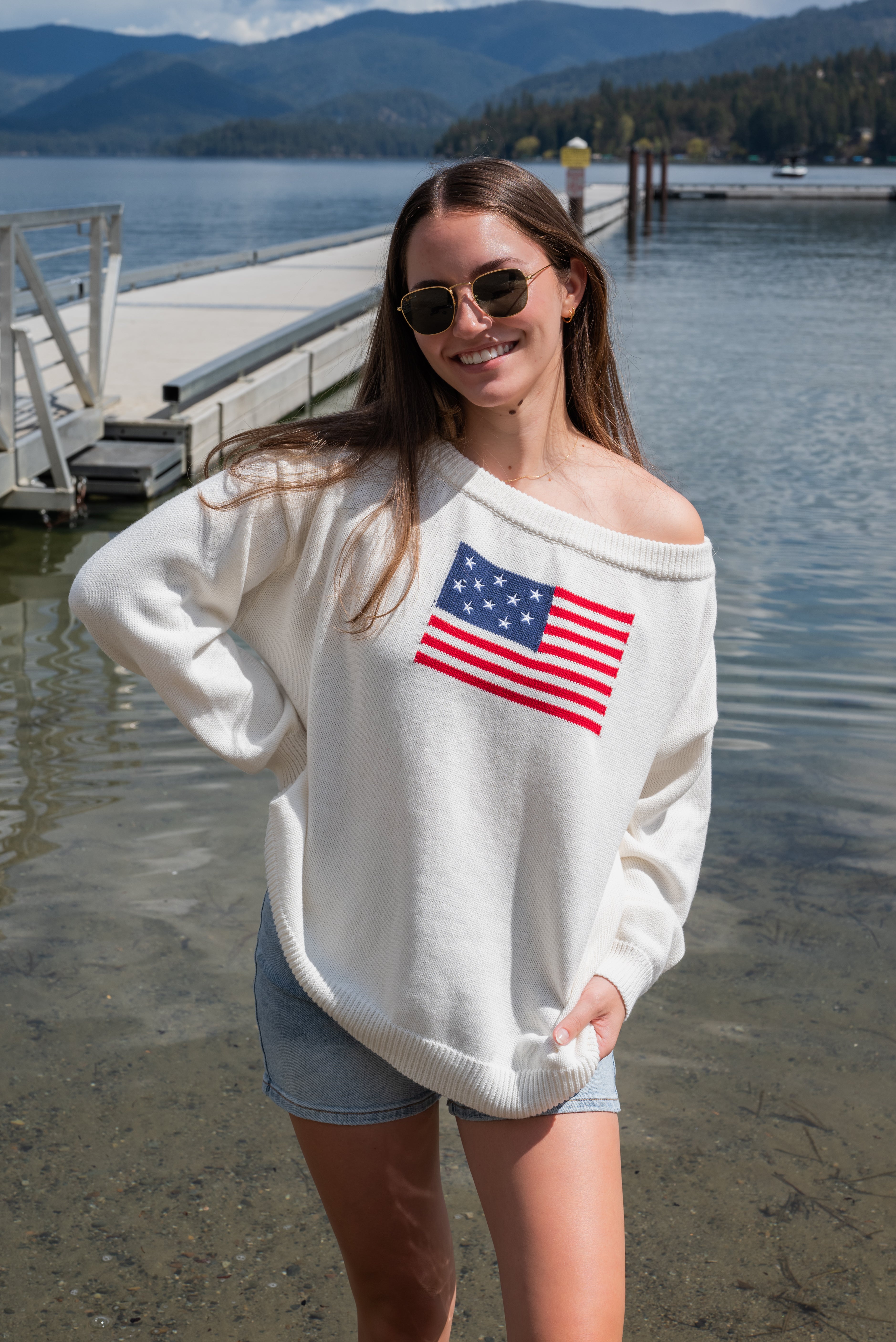 FLAG OFF SHOULDER TOP