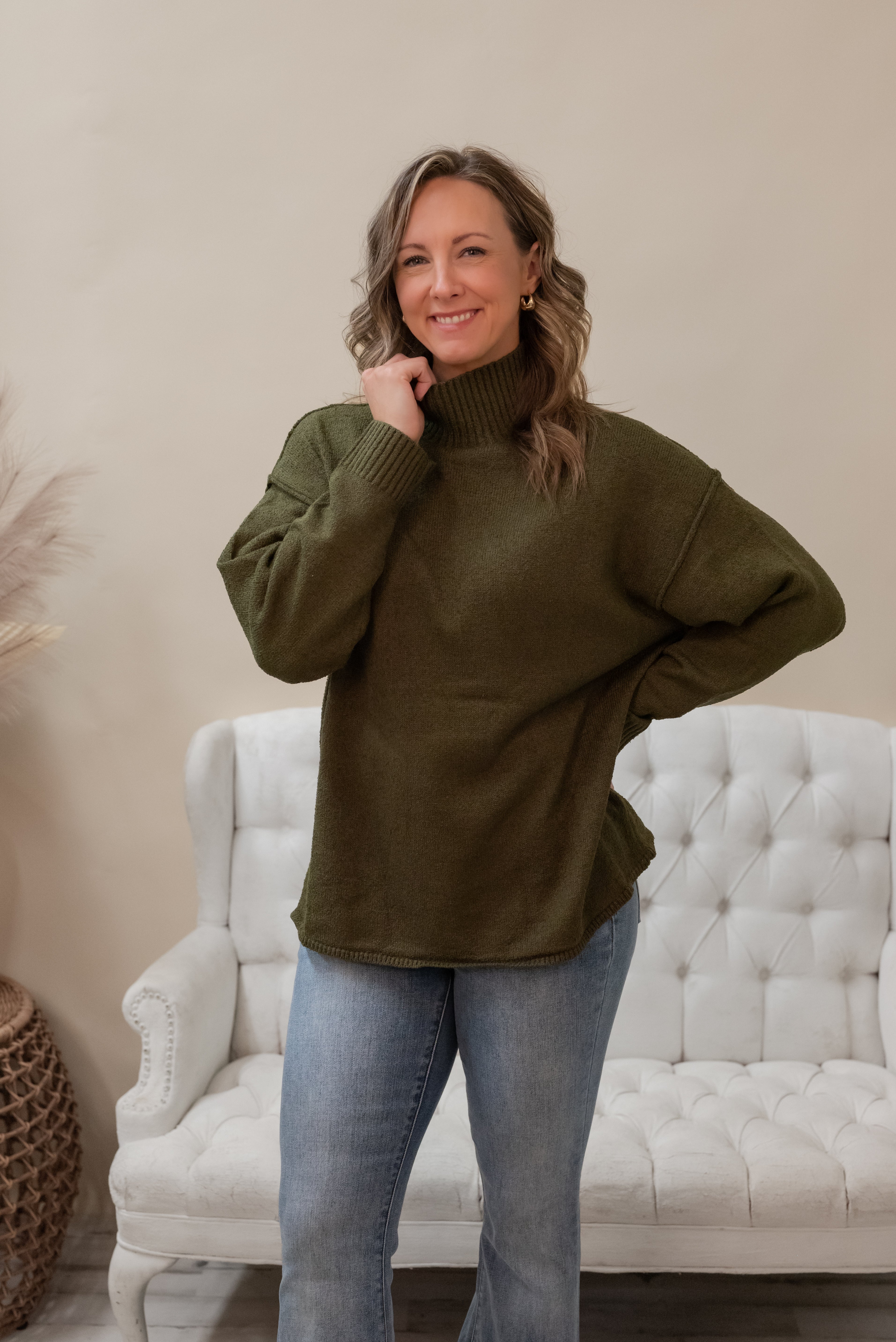 AURA MOCK NECK SWEATER