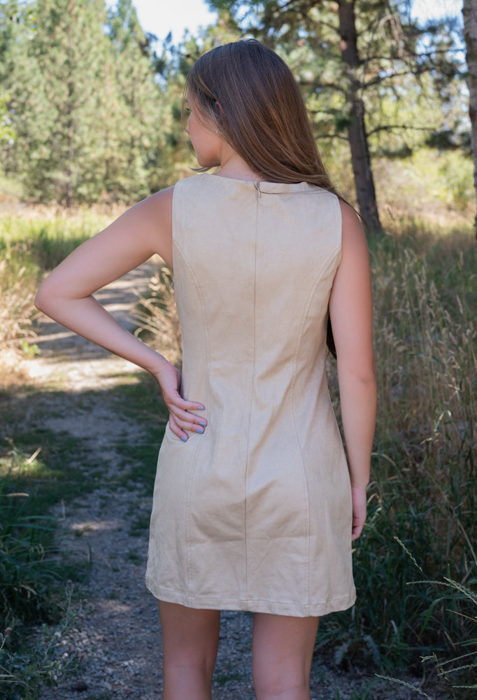 THE GROOVE FAUX SUEDE MOD MINI DRESS