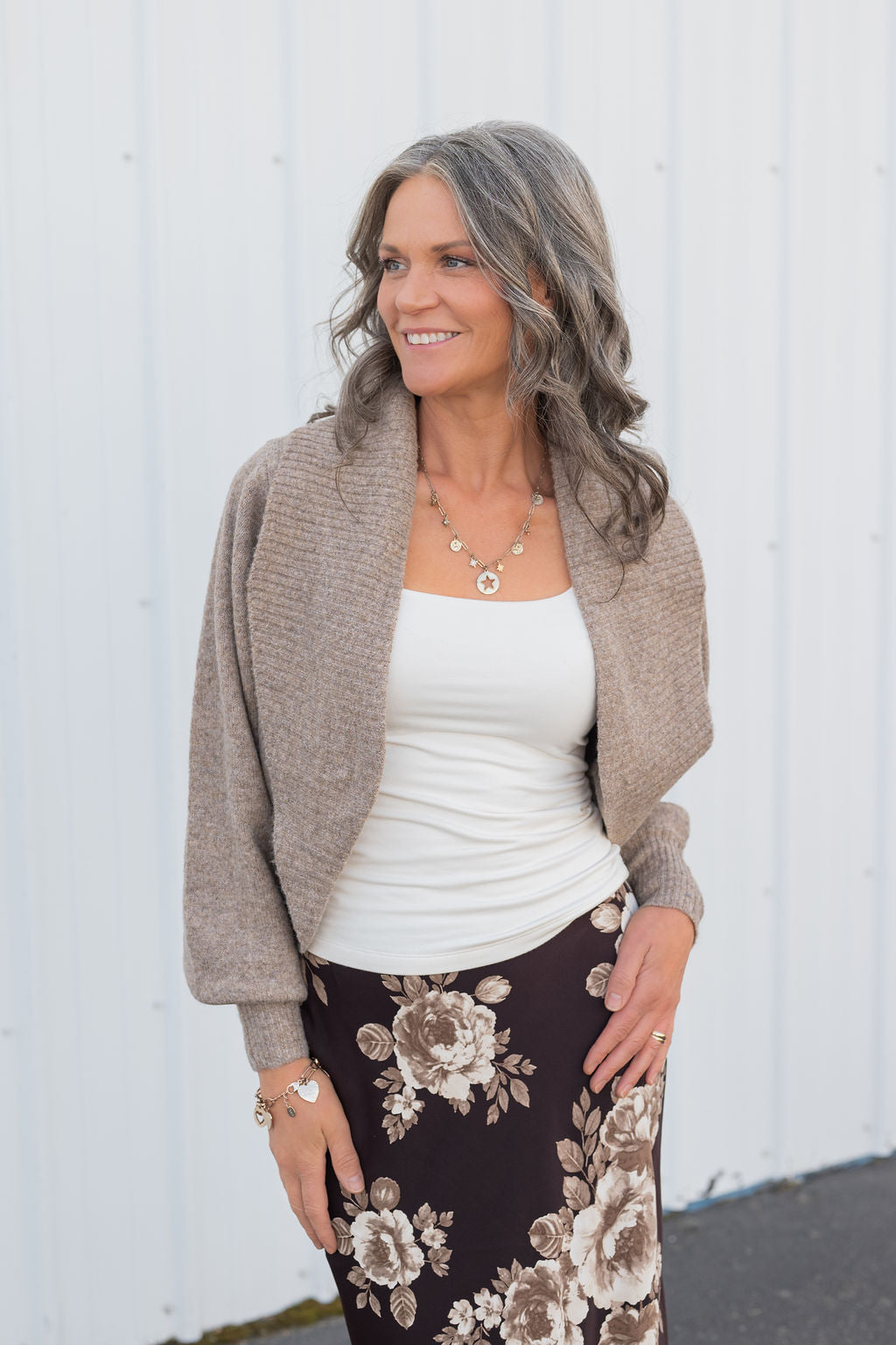 MILDRED SHRUG CARDIGAN
