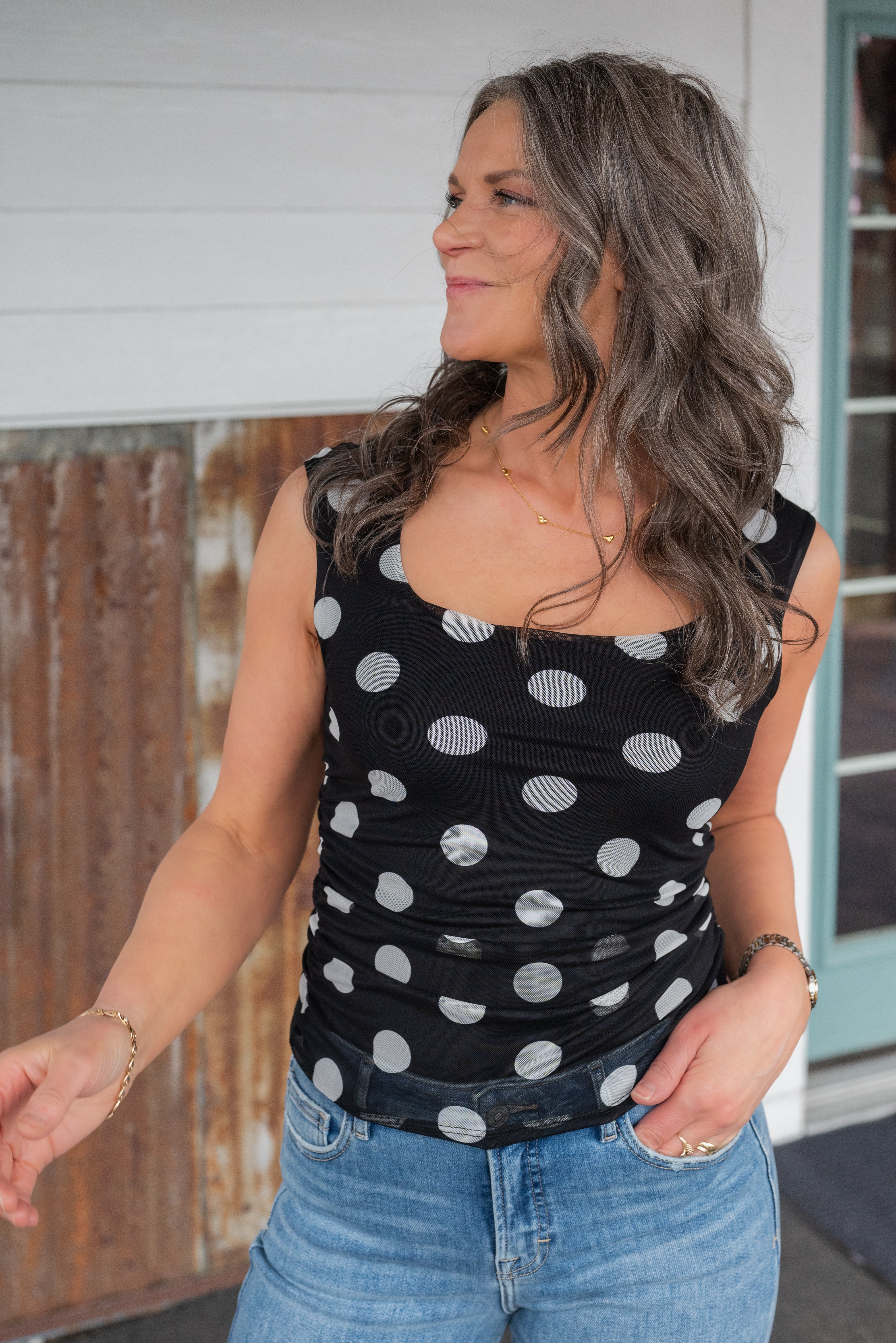 LINDSEY POLKADOT TOP