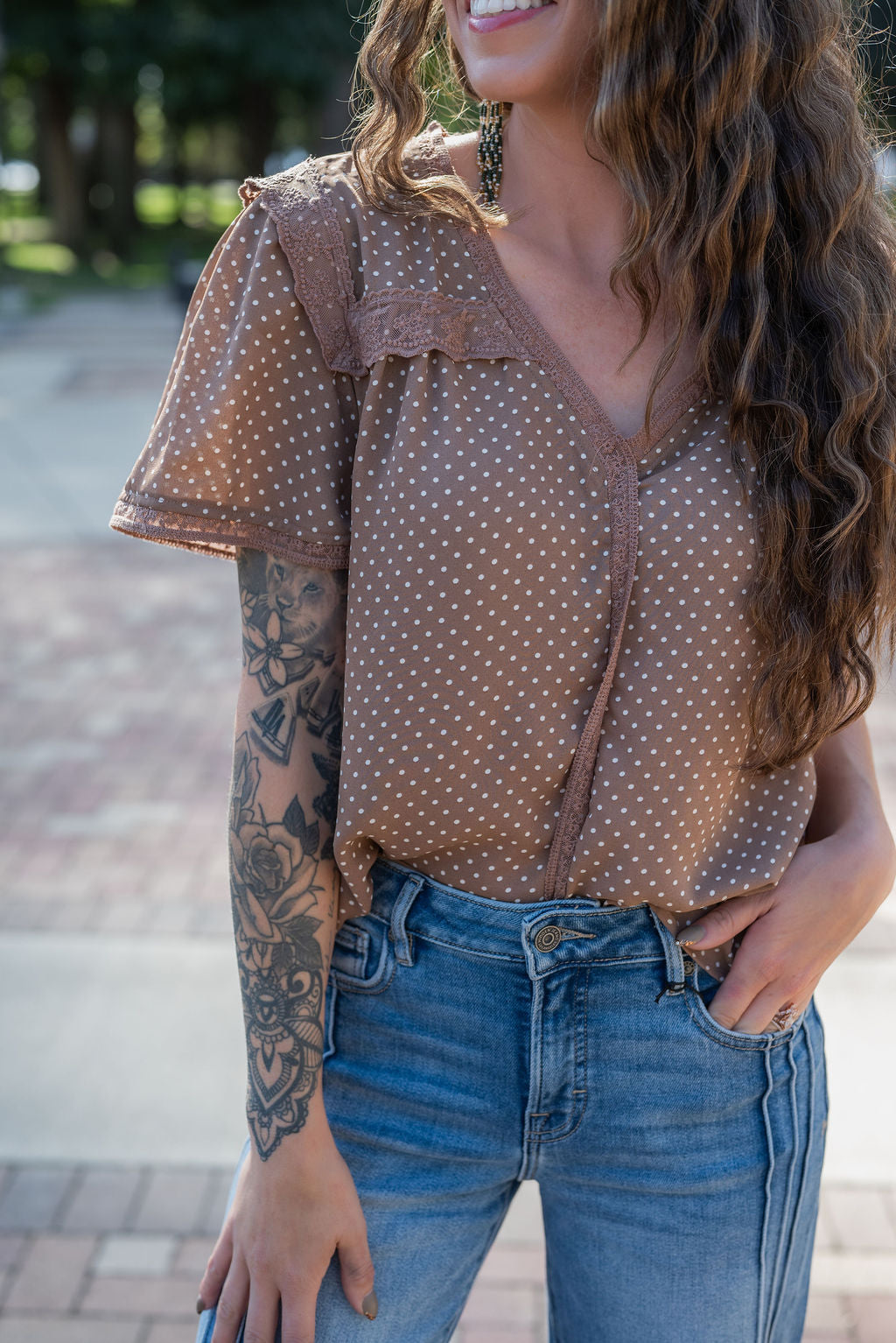 JENNI POLKA DOT BLOUSE