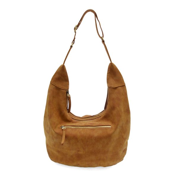 Rochelle Faux Suede Large Crescent Hobo Bag